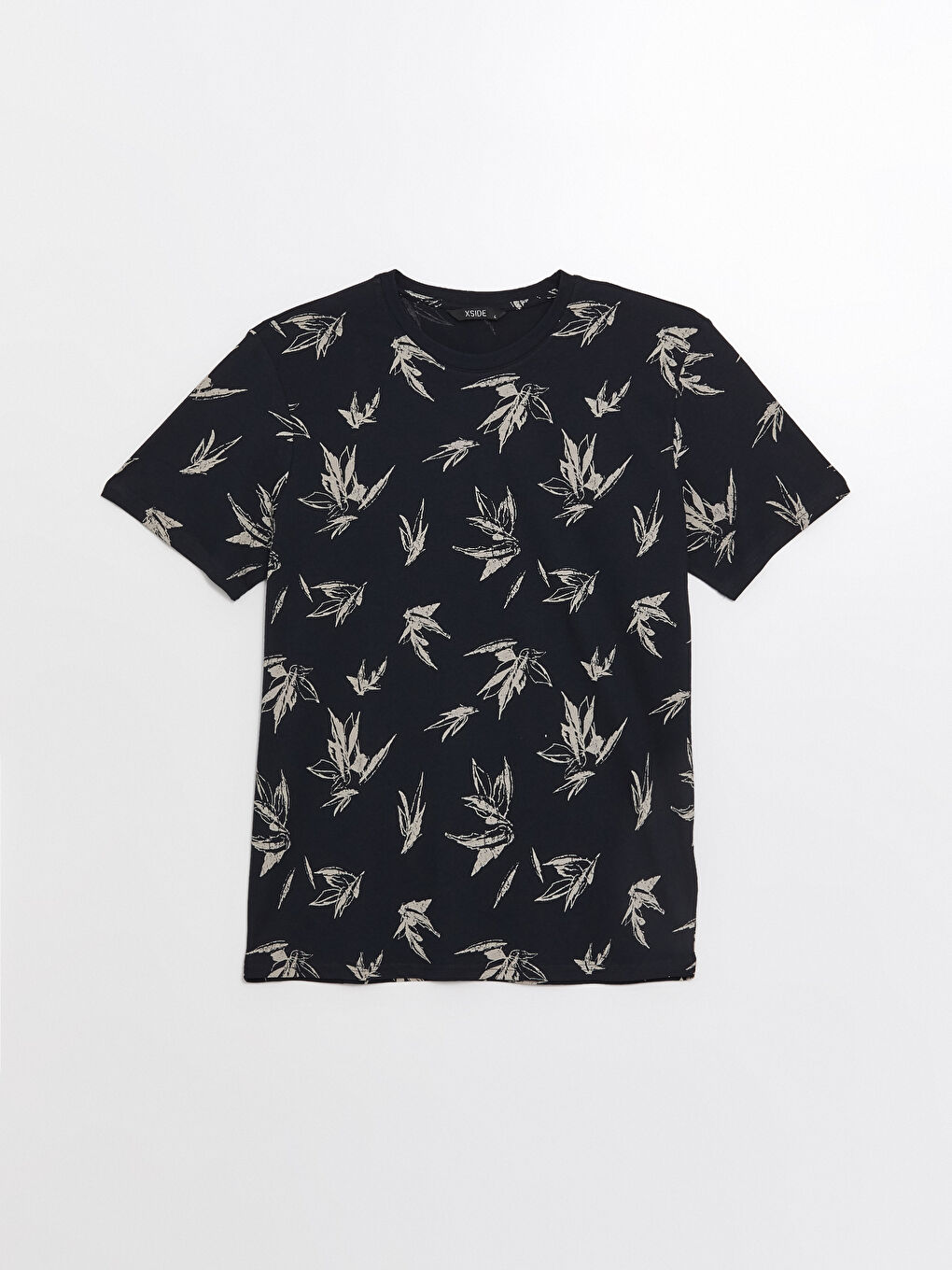 მრგვალი საყელო მოკლე სახელო ნიმუშიანი ჟერსი მამაკაცის მაისური-4