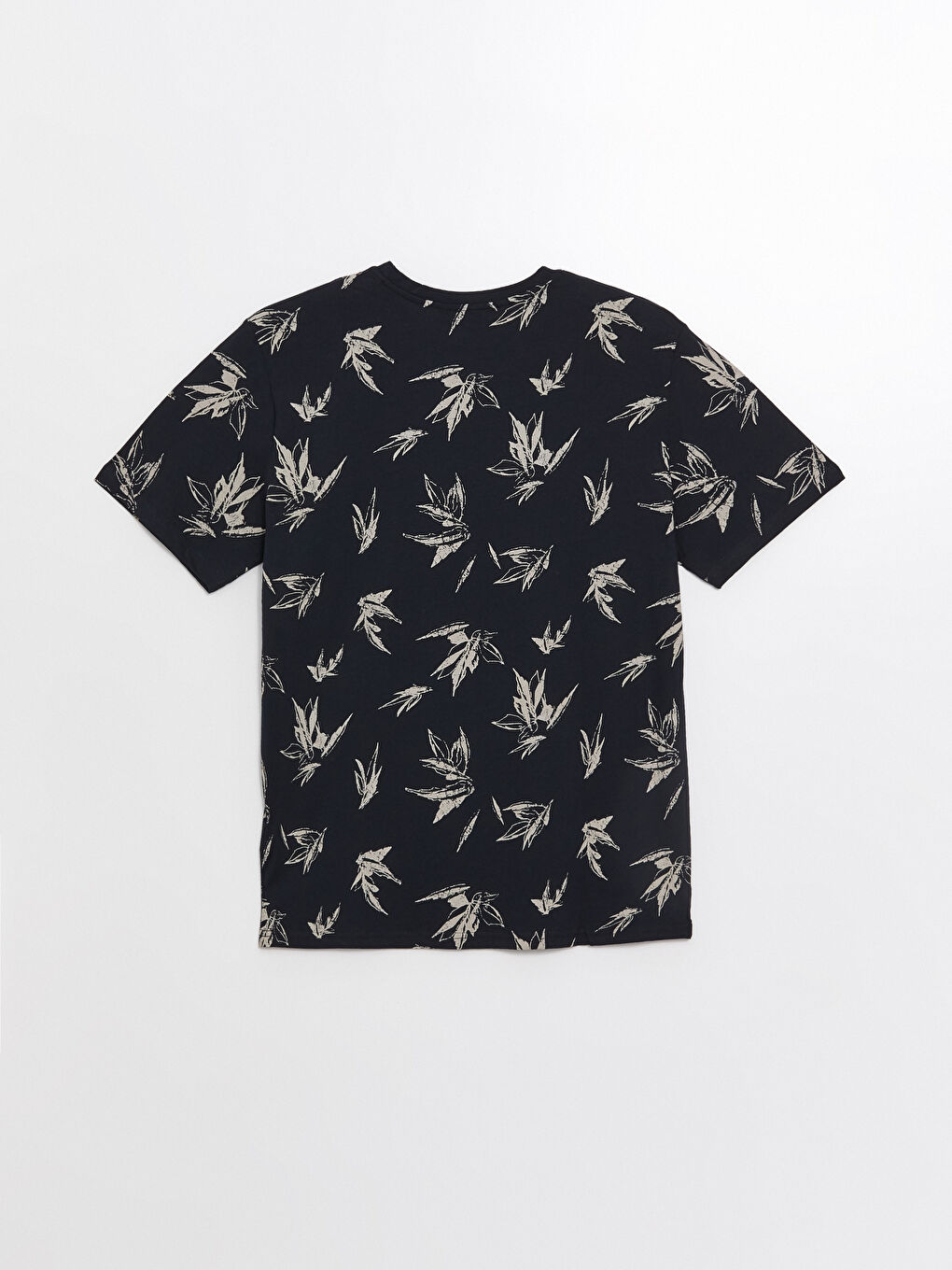 მრგვალი საყელო მოკლე სახელო ნიმუშიანი ჟერსი მამაკაცის მაისური-5