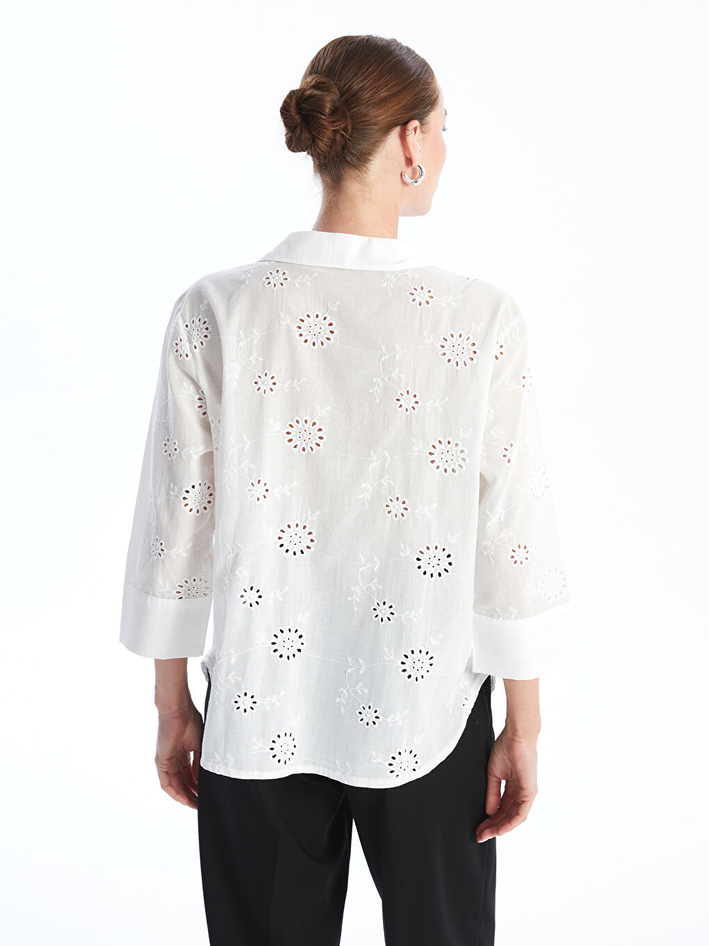 Self-Patterned Women's Shirt -S4M176Z8-Q6K