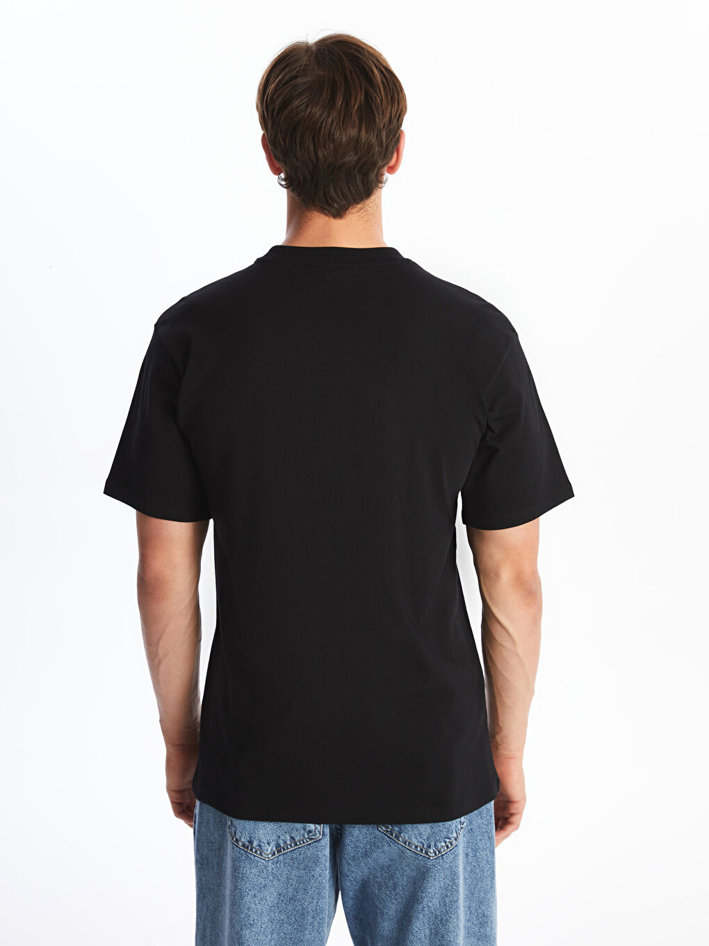 Crew Neck Short Sleeve Printed Combed Cotton Men's T-shirt -S4M187Z8-CVL