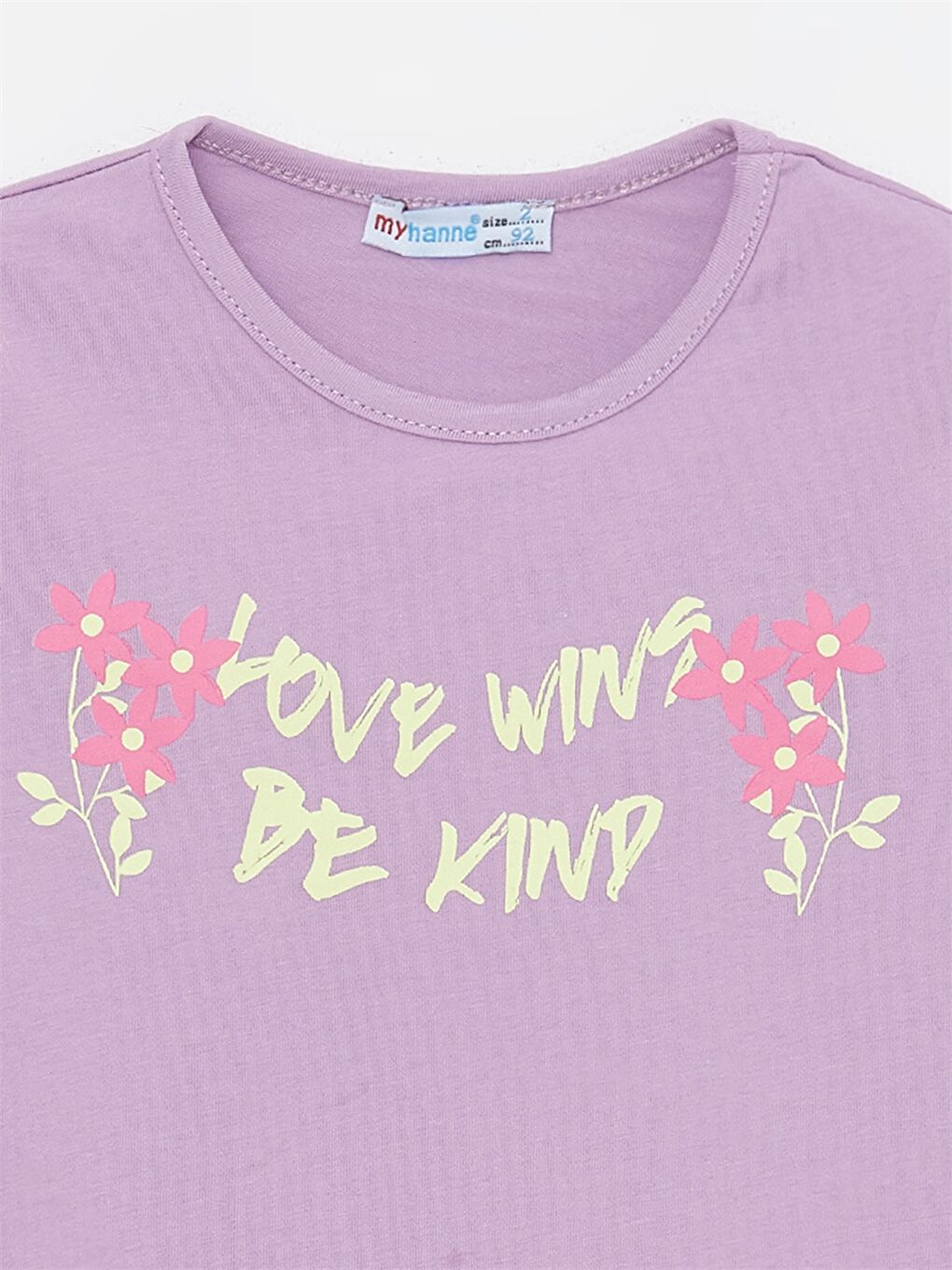 Lila Bisiklet Yaka Kız Bebek Tişört-1