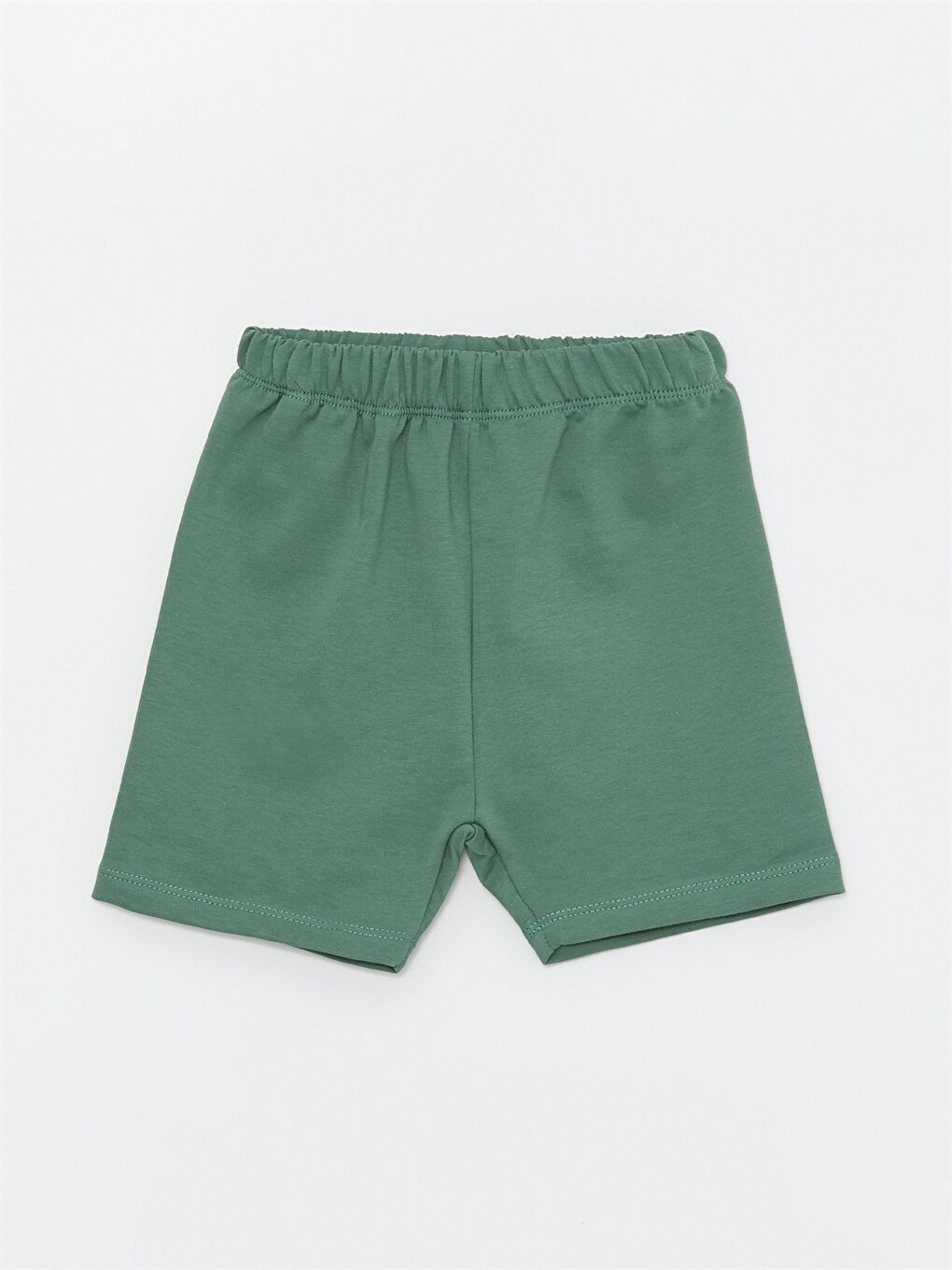 Haki Bisiklet Yaka Erkek Bebek Tişört ve Şort 2'li-3