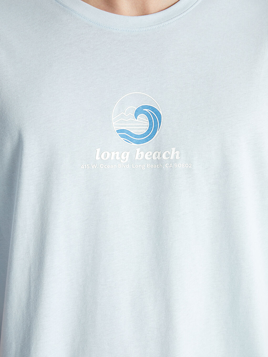 მრგვალი საყელო მოკლე სახელო ნაბეჭდი კომბინირებული ბამბის მამაკაცის მაისური-3