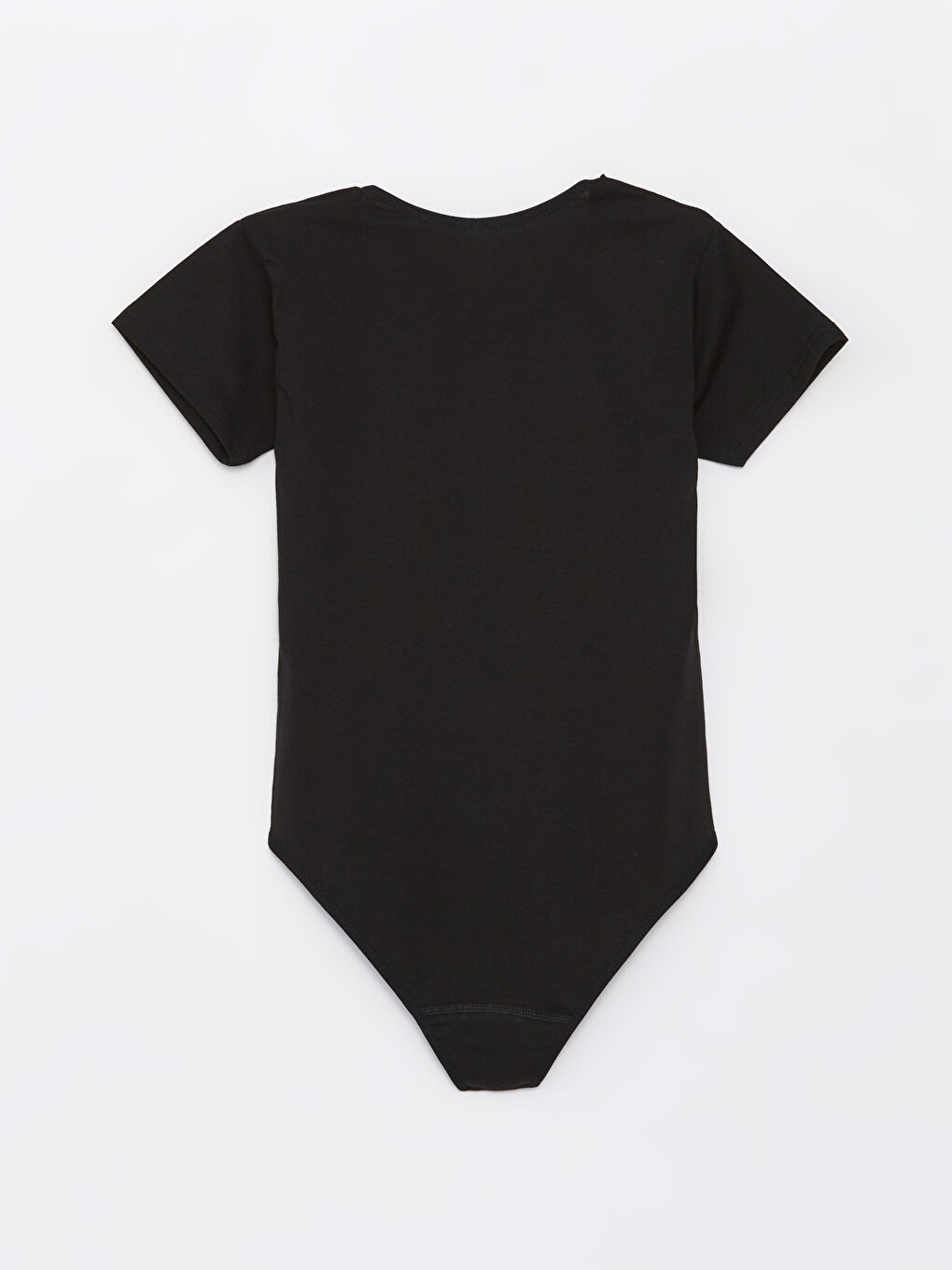 Siyah Bisiklet Yaka Kadın Çıtçıtlı Body-1