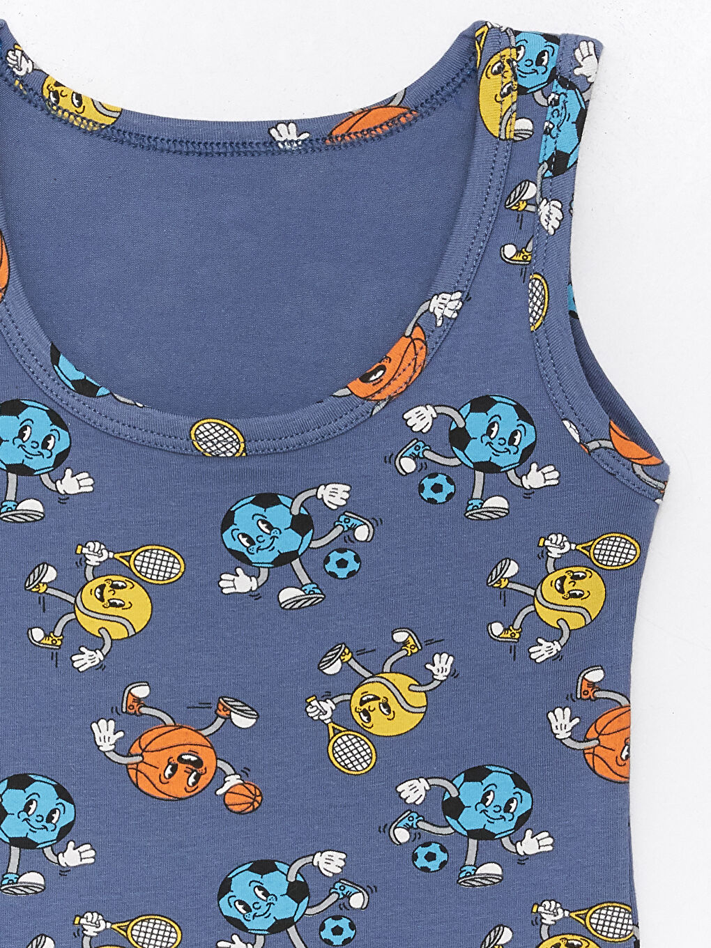 İndigo Bisiklet Yaka Desenli Erkek Bebek İç Giyim Takım-5