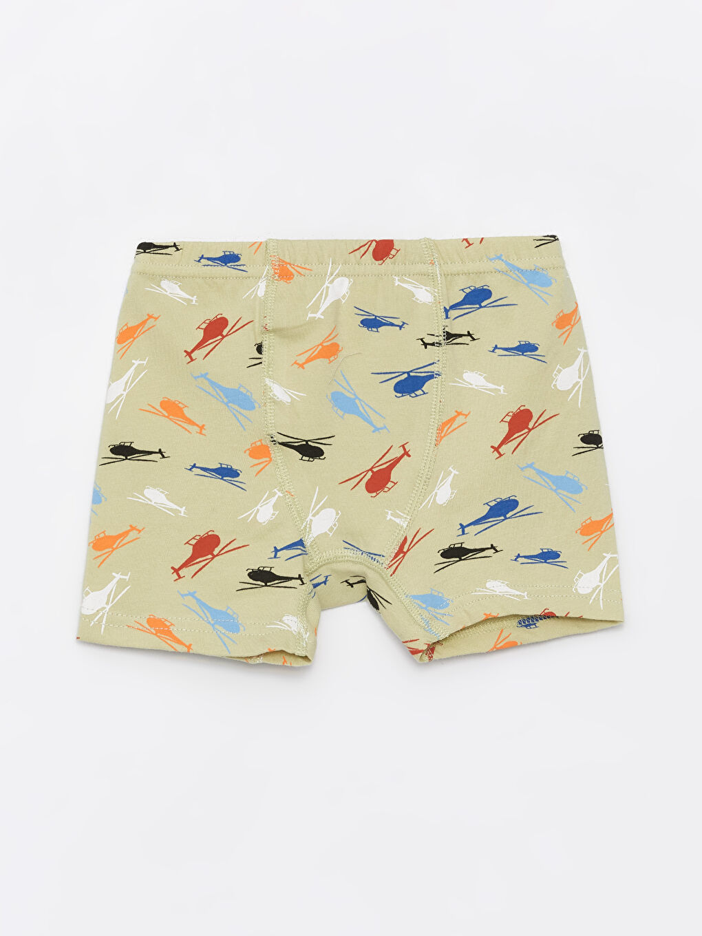 Haki Bisiklet Yaka Desenli Erkek Çocuk İç Giyim Takım-2