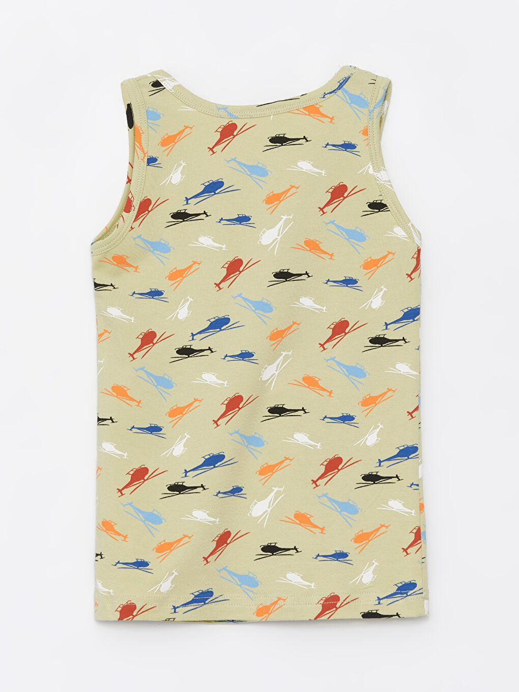 Haki Bisiklet Yaka Desenli Erkek Çocuk İç Giyim Takım-3