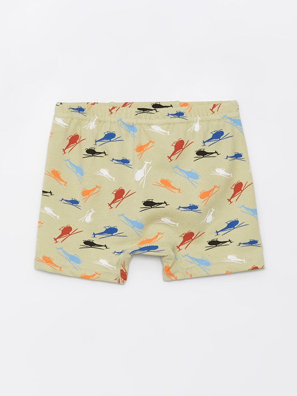 Haki Bisiklet Yaka Desenli Erkek Çocuk İç Giyim Takım-4