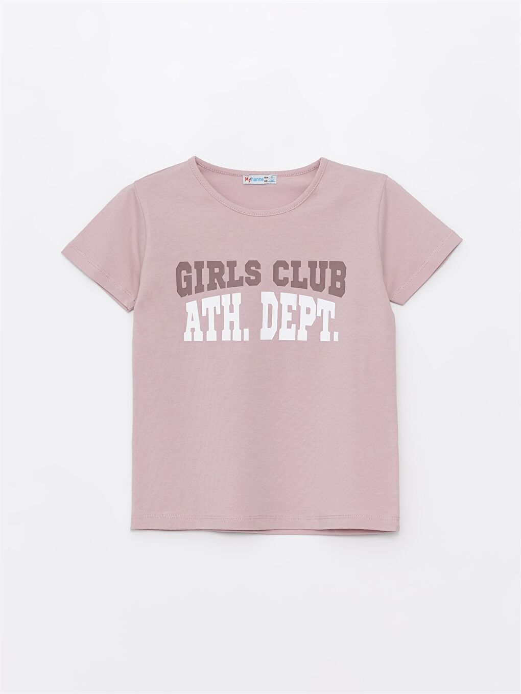Pembe Bisiklet Yaka Baskılı Kız Çocuk Tişört