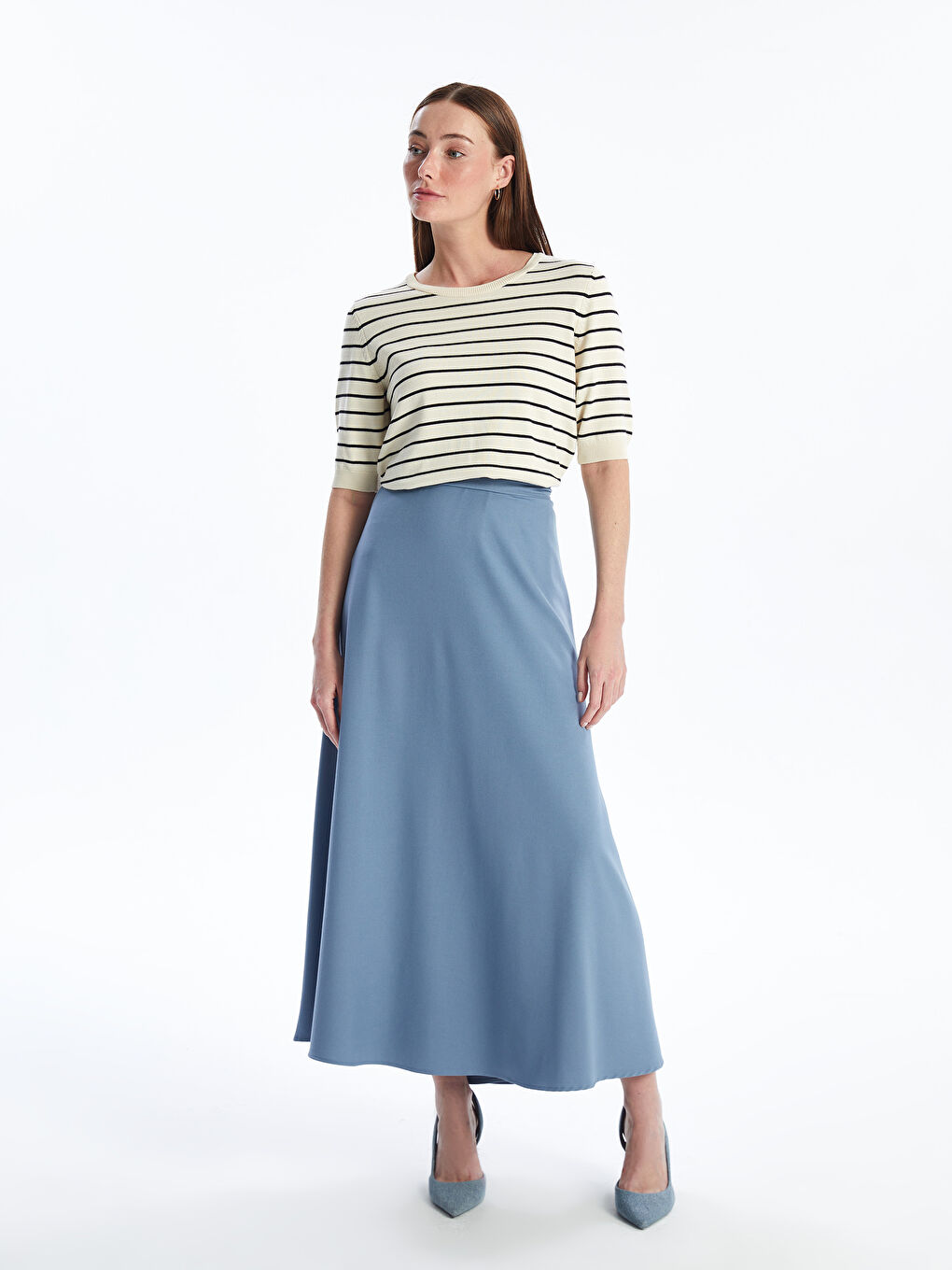 Women's Elastic Waist Regular Skirt -S4M423Z8-YKB