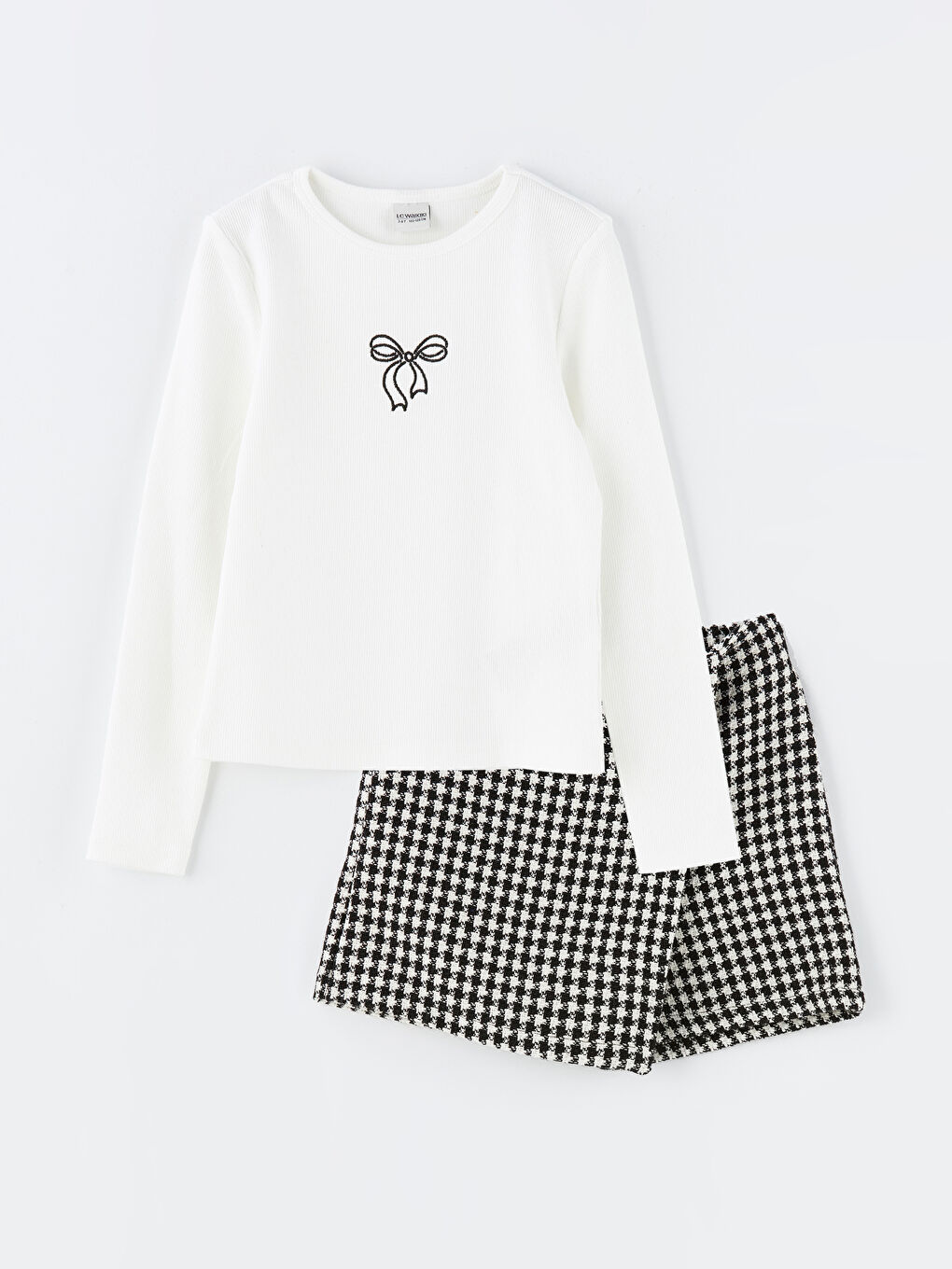 Crew Neck Girl's T-Shirt and Short Skirt -S4M474Z4-FDU