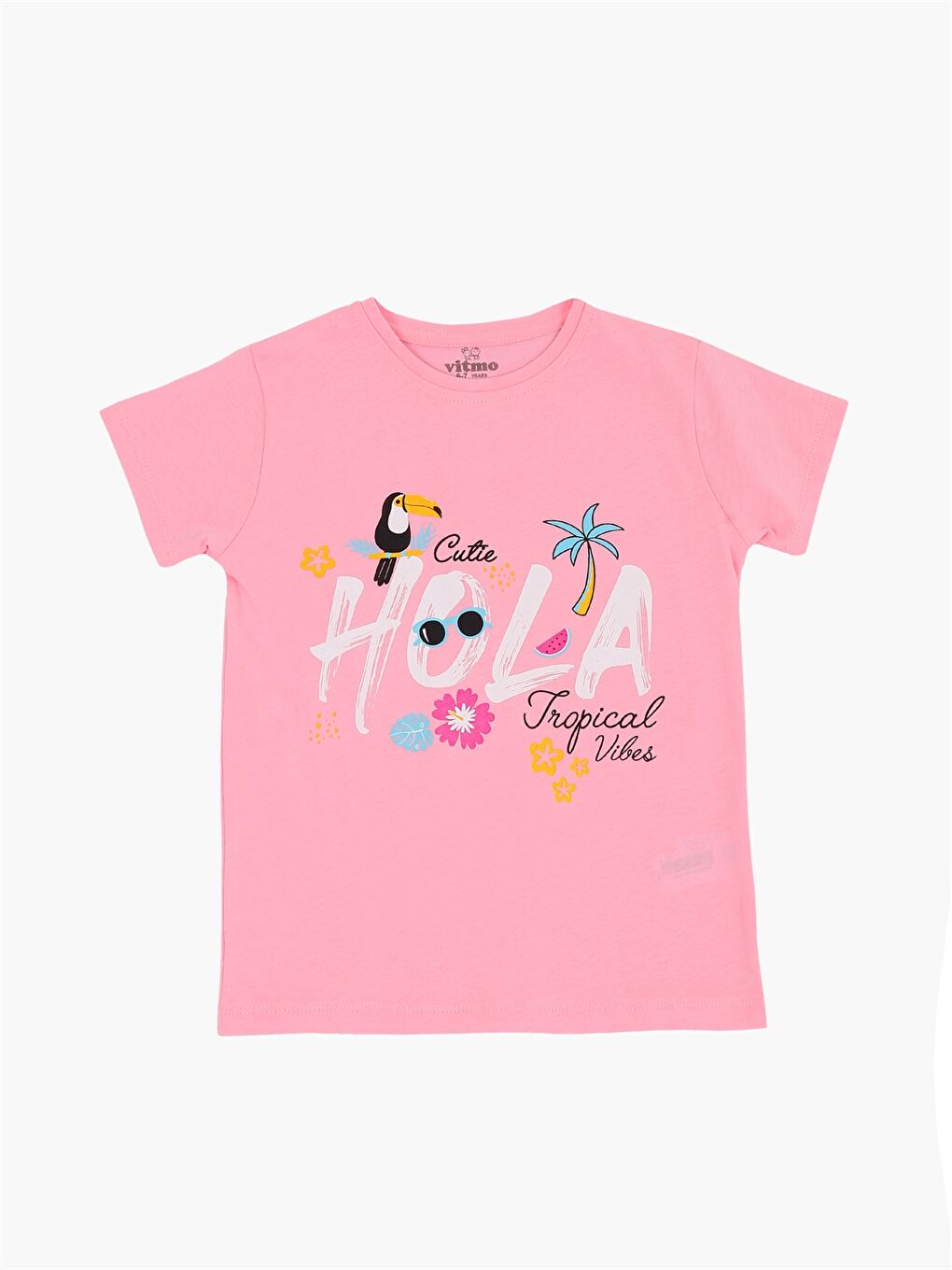 Pembe Bisiklet Yaka Kız Bebek Pijama Takımı-1