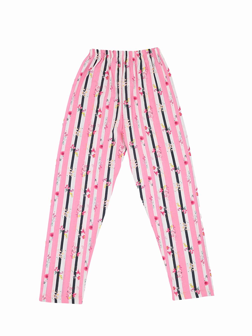 Pembe Bisiklet Yaka Kız Bebek Pijama Takımı-3