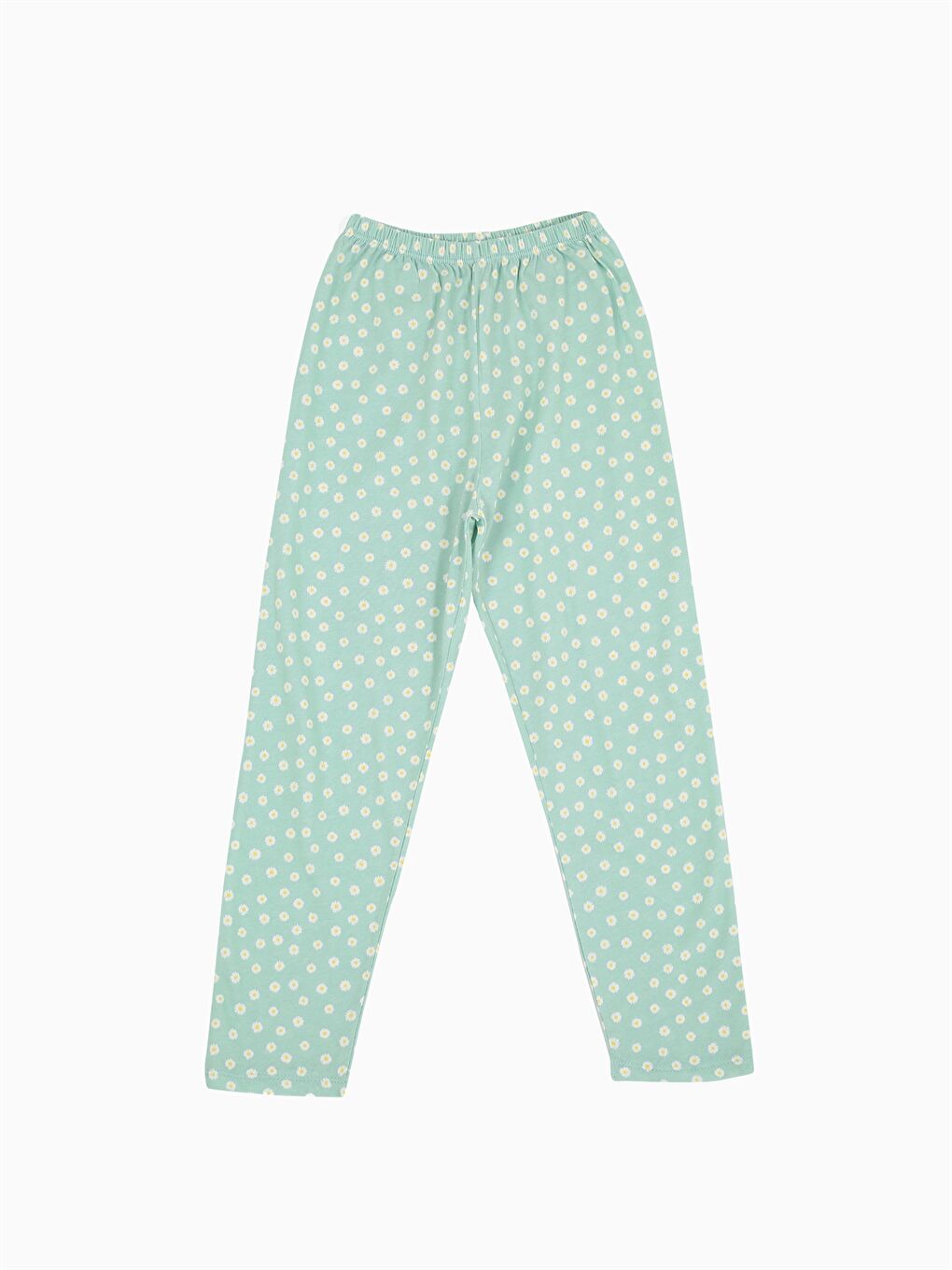 Yeşil Bisiklet Yaka Kız Bebek Pijama Takımı-4