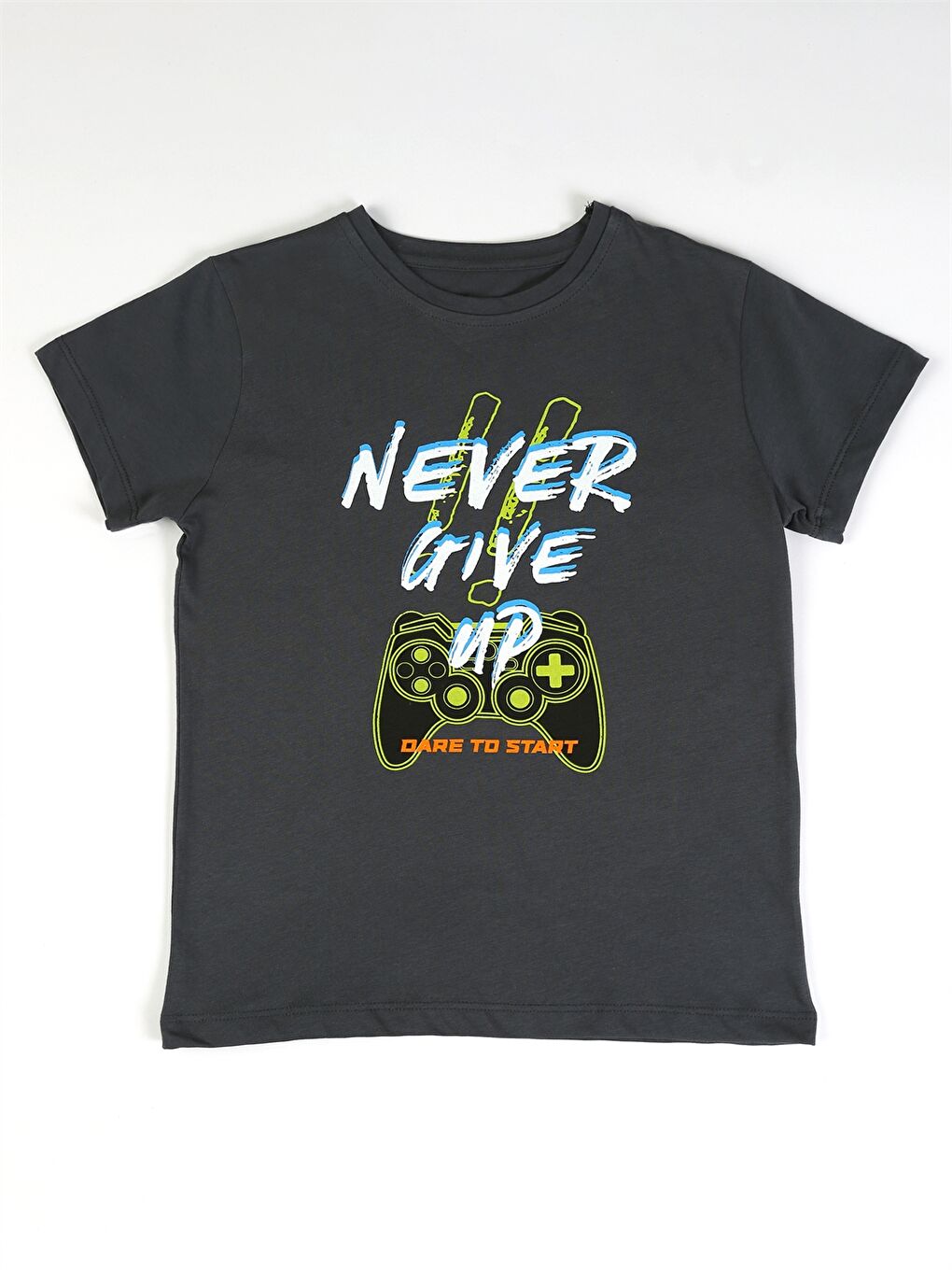 Antrasit Bisiklet Yaka Erkek Bebek Pijama Takımı-1