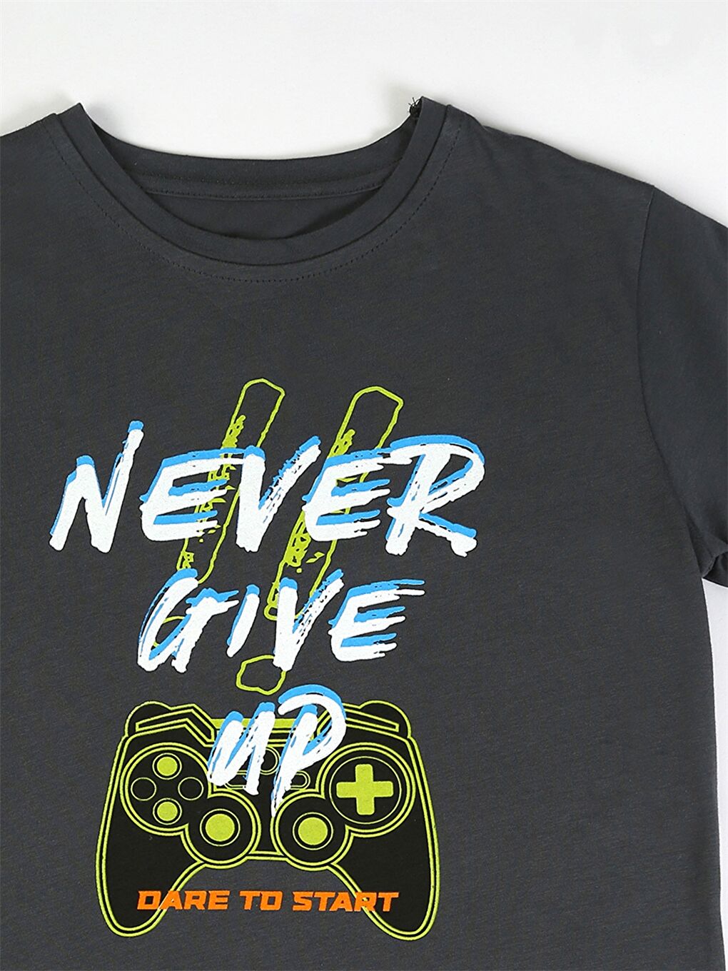 Antrasit Bisiklet Yaka Erkek Bebek Pijama Takımı-3