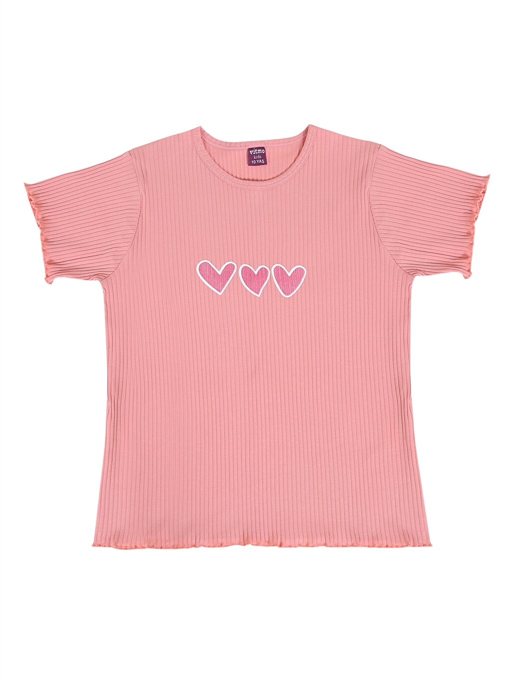 Pembe Bisiklet Yaka Kız Bebek Pijama Takımı-1