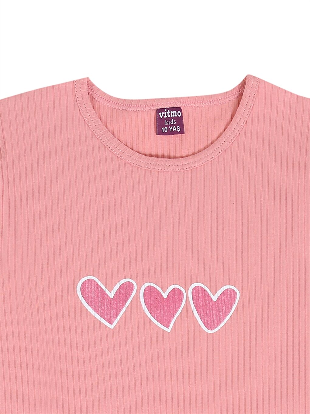 Pembe Bisiklet Yaka Kız Bebek Pijama Takımı-3