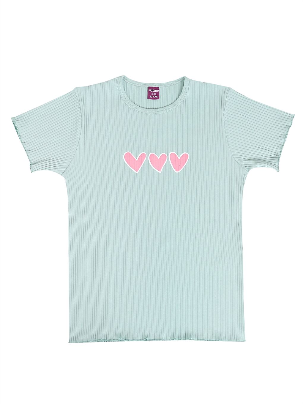 Yeşil Bisiklet Yaka Kız Bebek Pijama Takımı-1