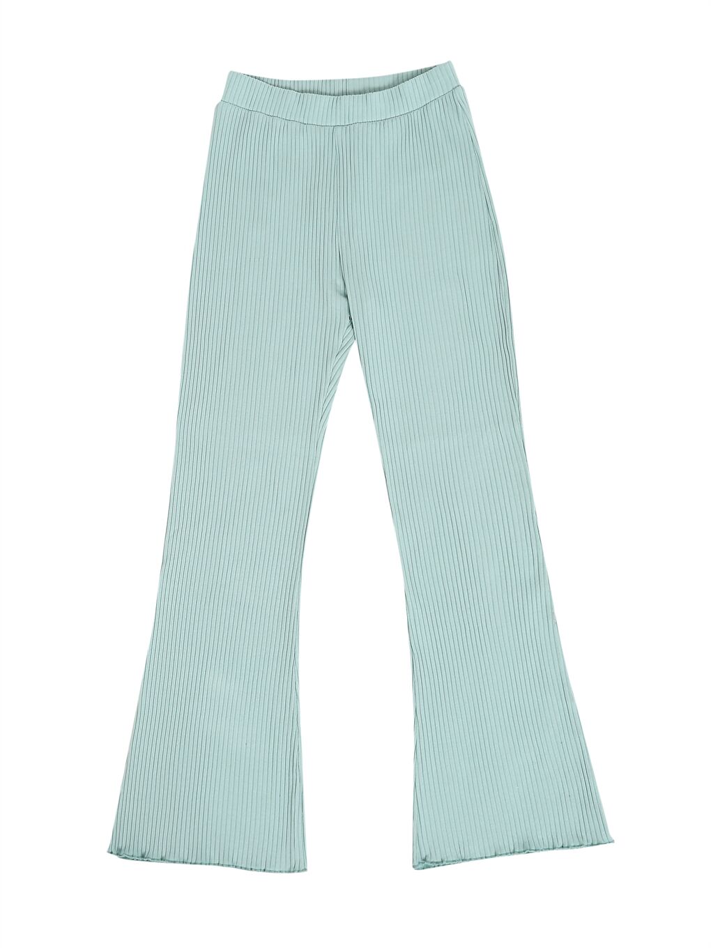 Yeşil Bisiklet Yaka Kız Bebek Pijama Takımı-4