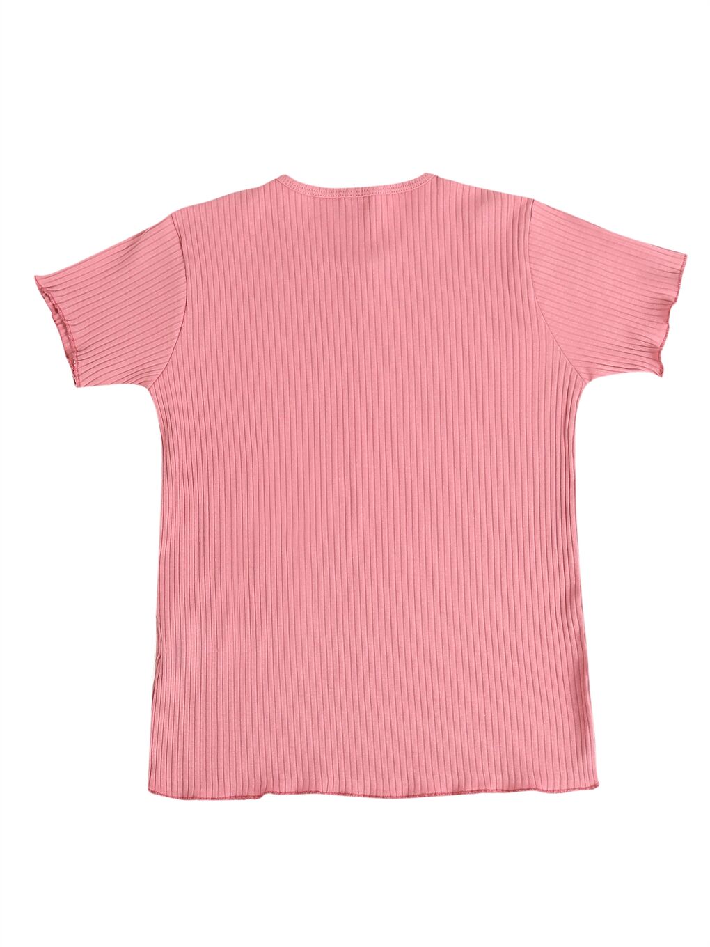 Pembe Bisiklet Yaka Kız Bebek Şortlu Pijama Takımı-2