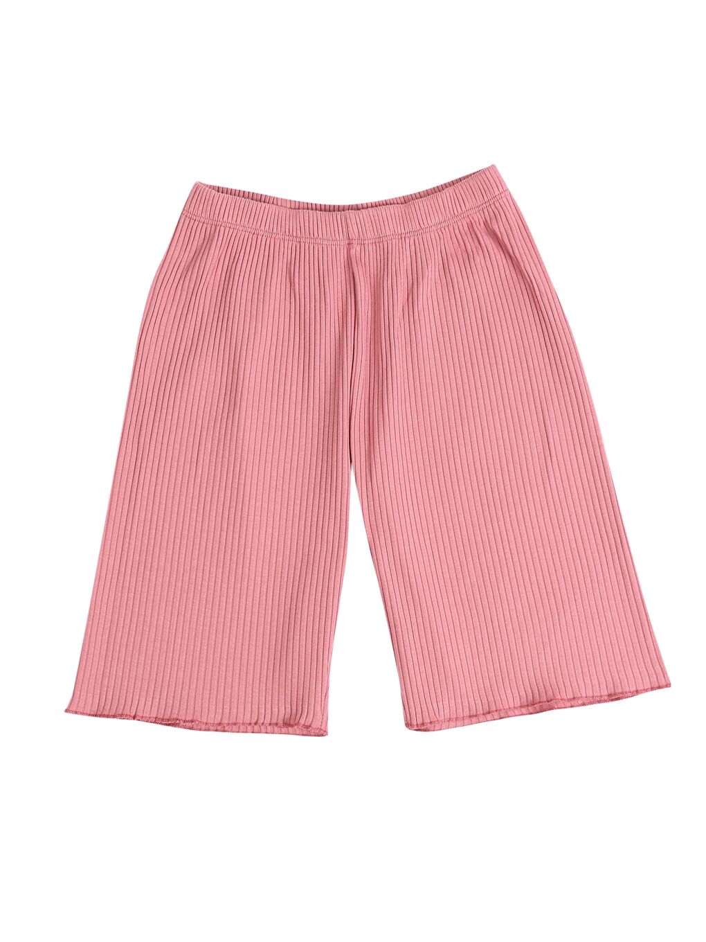 Pembe Bisiklet Yaka Kız Bebek Şortlu Pijama Takımı-4