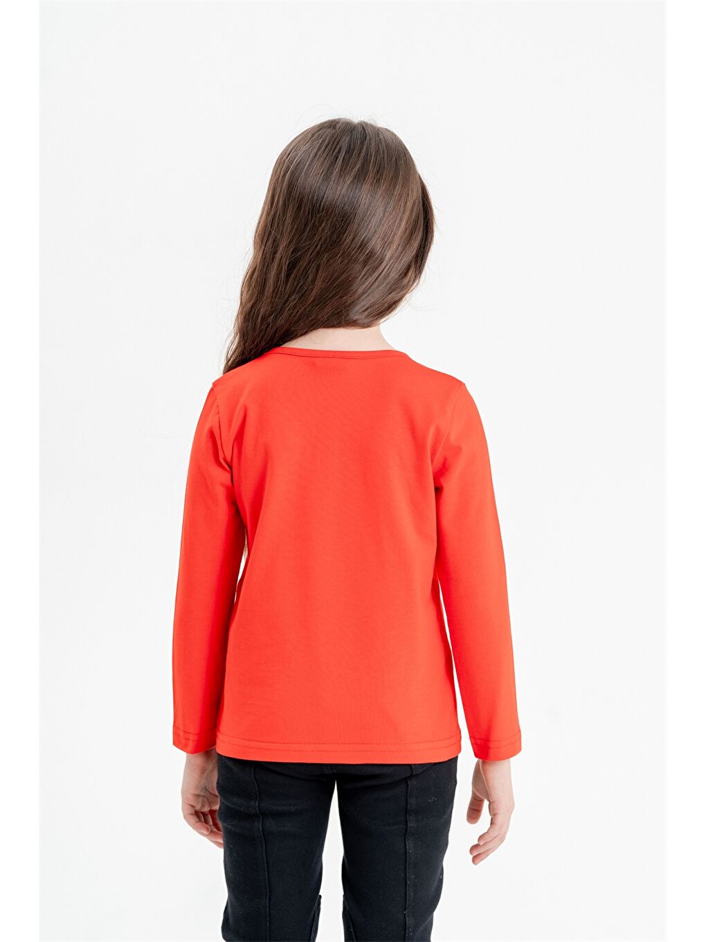 Kırmızı Bisiklet Yaka Baskılı Kız Bebek Tişört-2