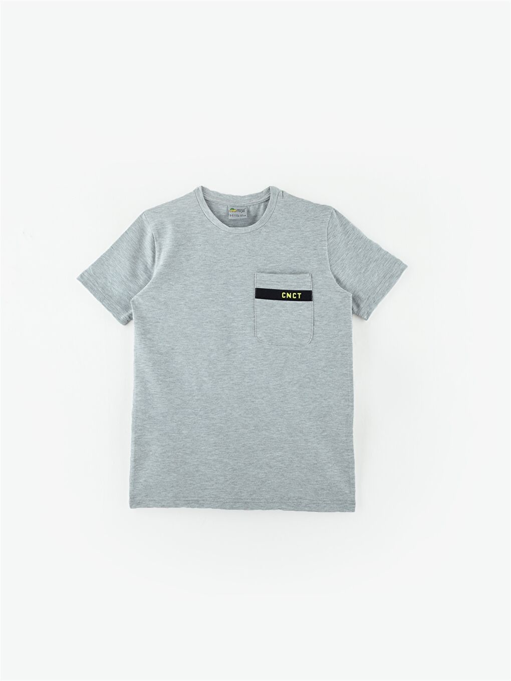 Gri Bisiklet Yaka Erkek Çocuk Tişört