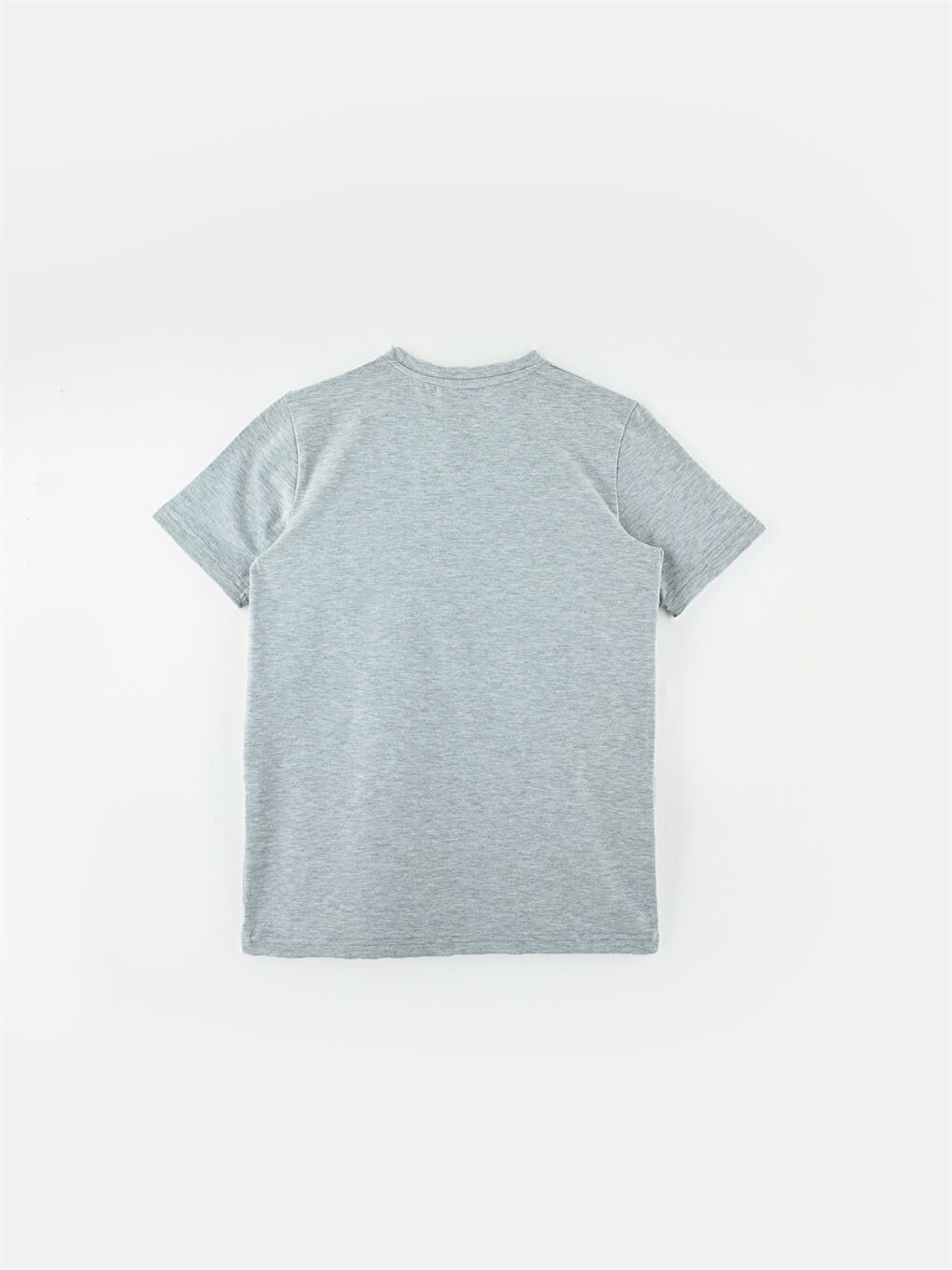 Gri Bisiklet Yaka Erkek Çocuk Tişört-2