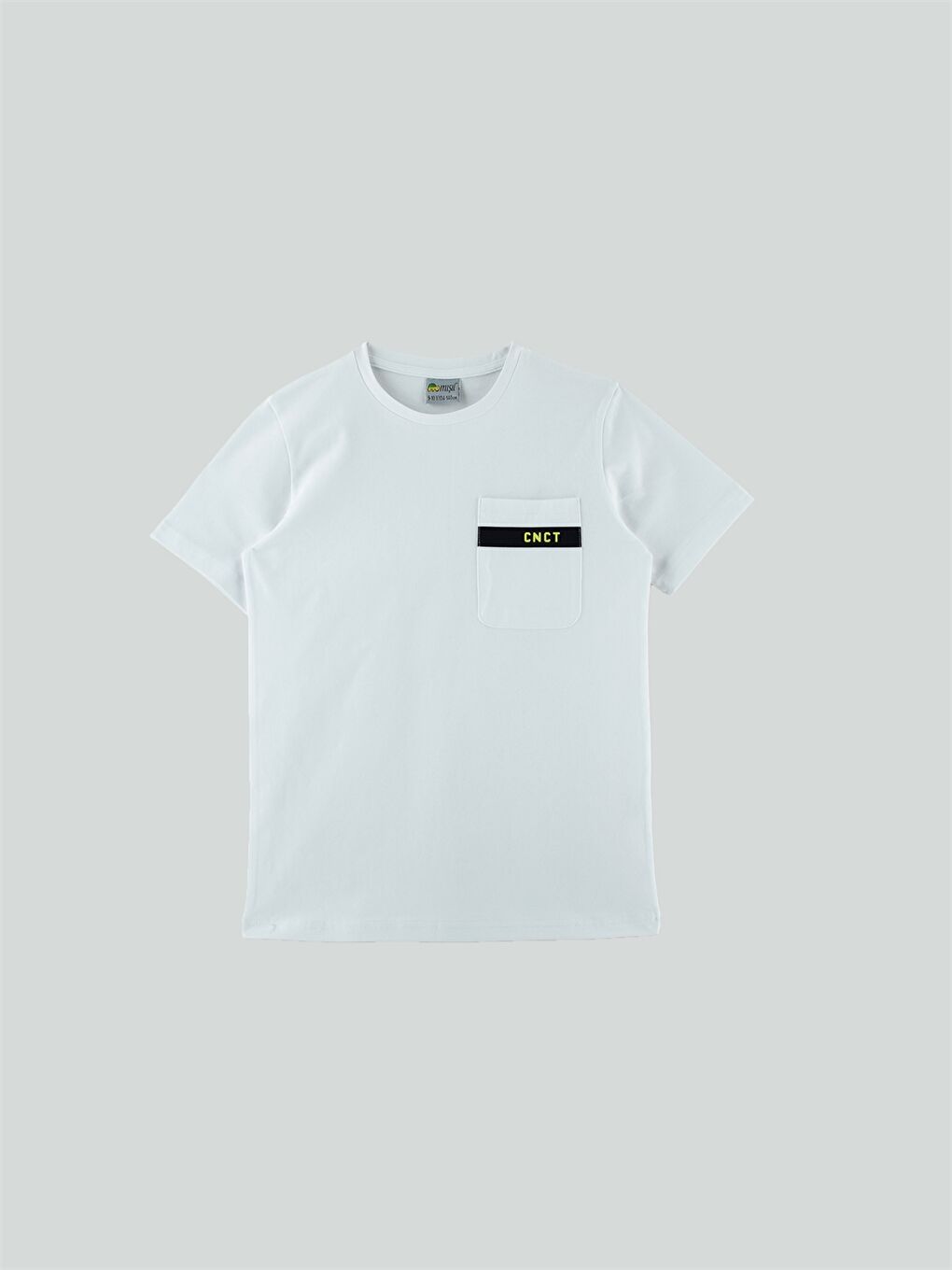 Beyaz Bisiklet Yaka Erkek Çocuk Tişört