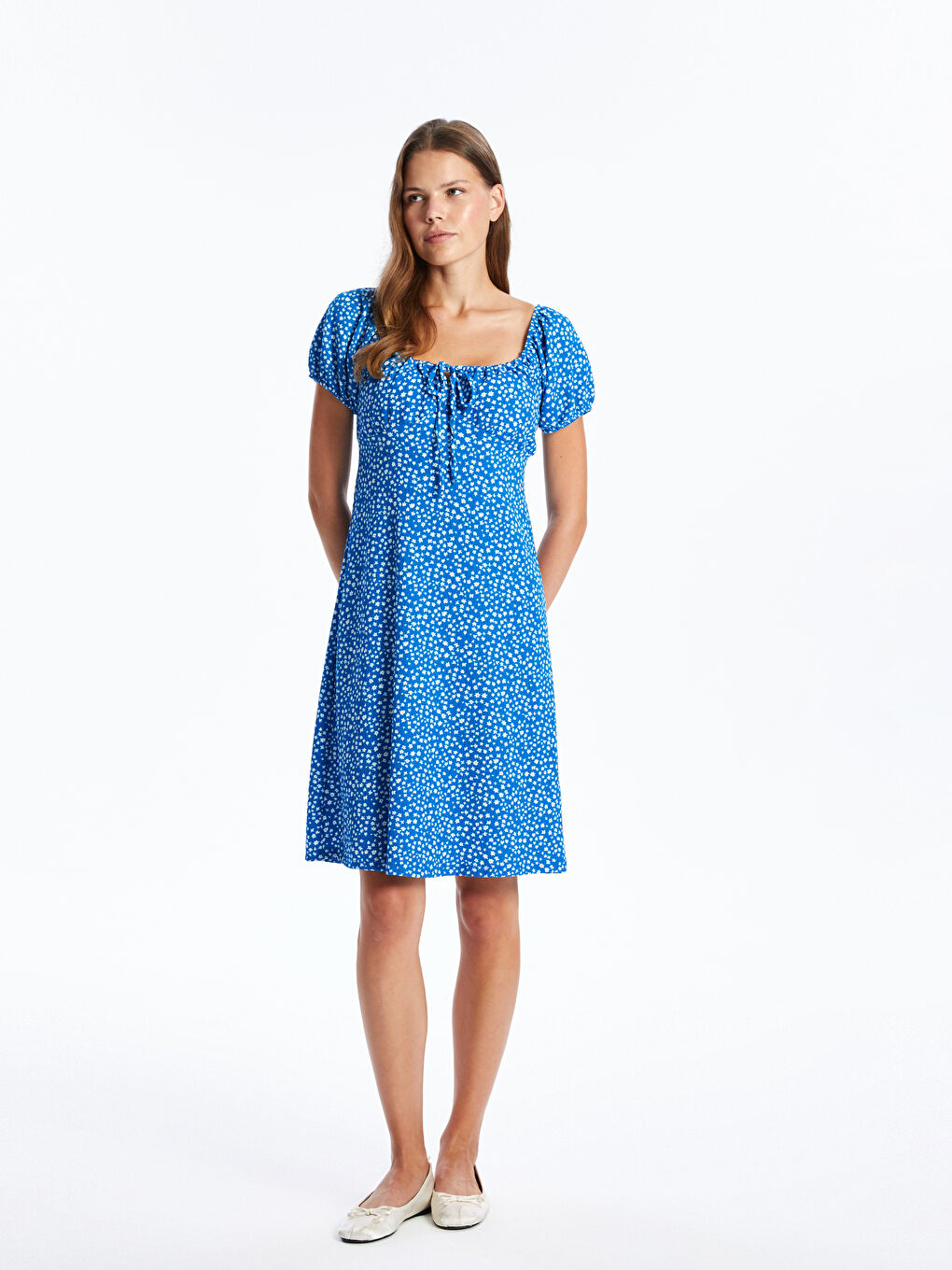 U Neck Floral Short Sleeve Maternity Dress -S4M665Z8-LQQ