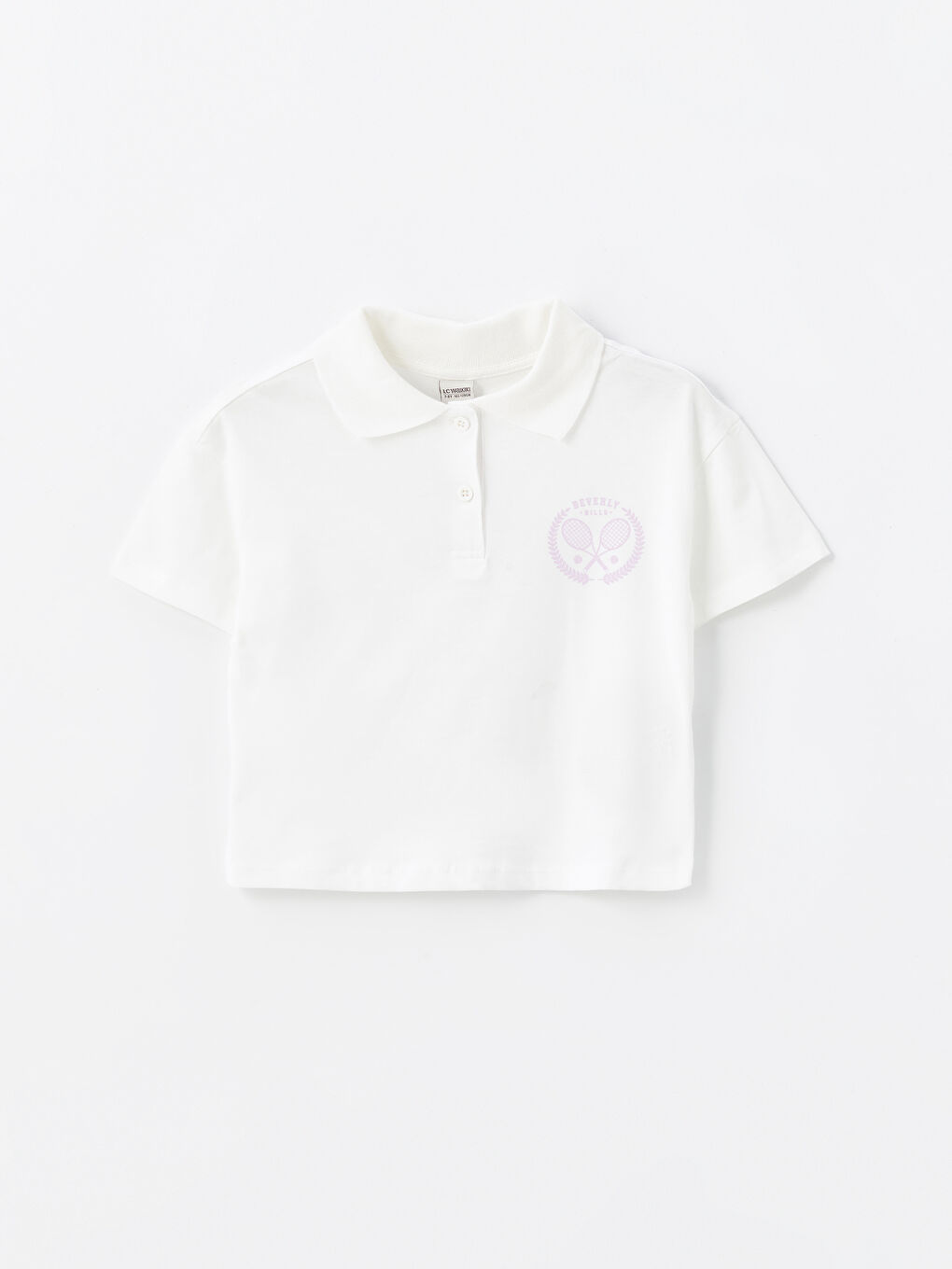 Polo Neck Printed Girl's T-Shirt and Short Skirt -S4M777Z4-R9J