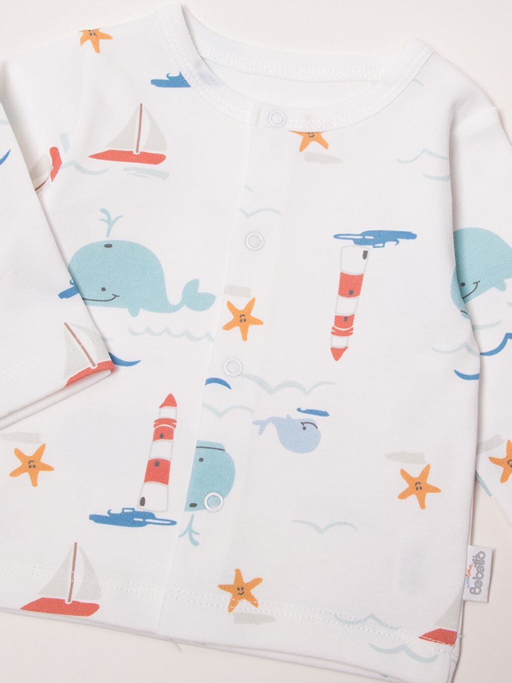 Ekru Bisiklet Yaka Erkek Bebek Pijama Takımı-2