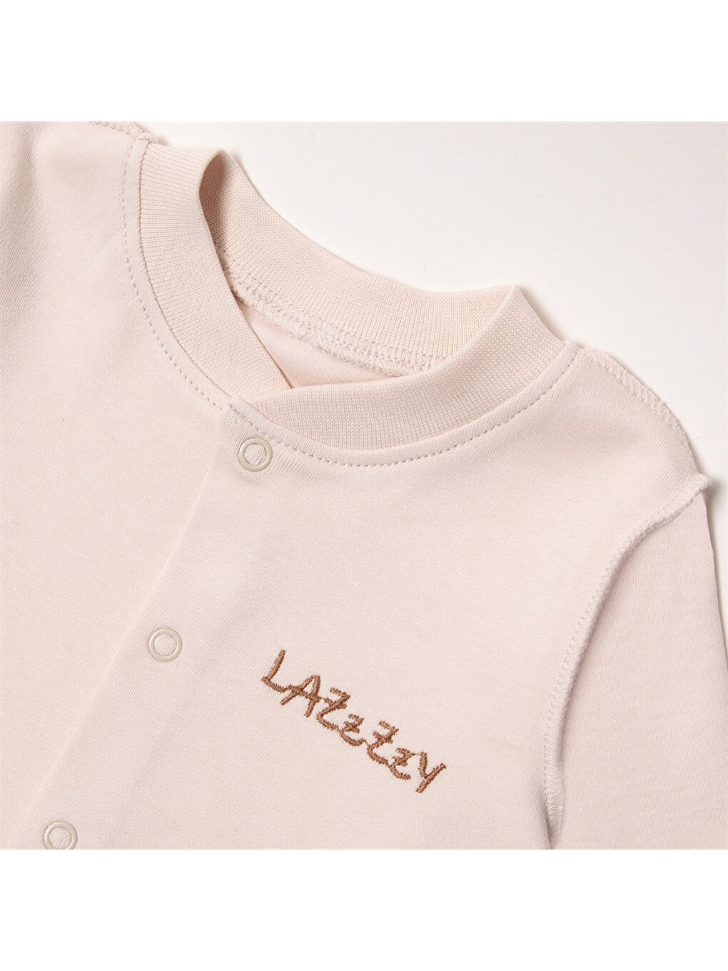 Bej Bisiklet Yaka Kız Bebek Pijama Takımı-2