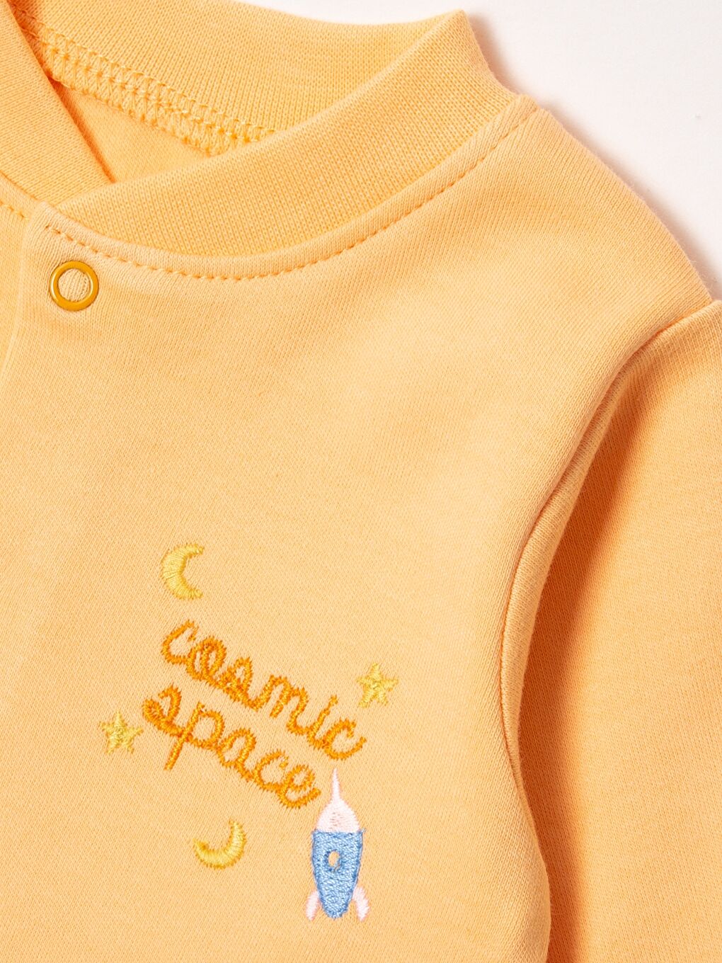 Turuncu Bisiklet Yaka Erkek Bebek Pijama Takımı-2