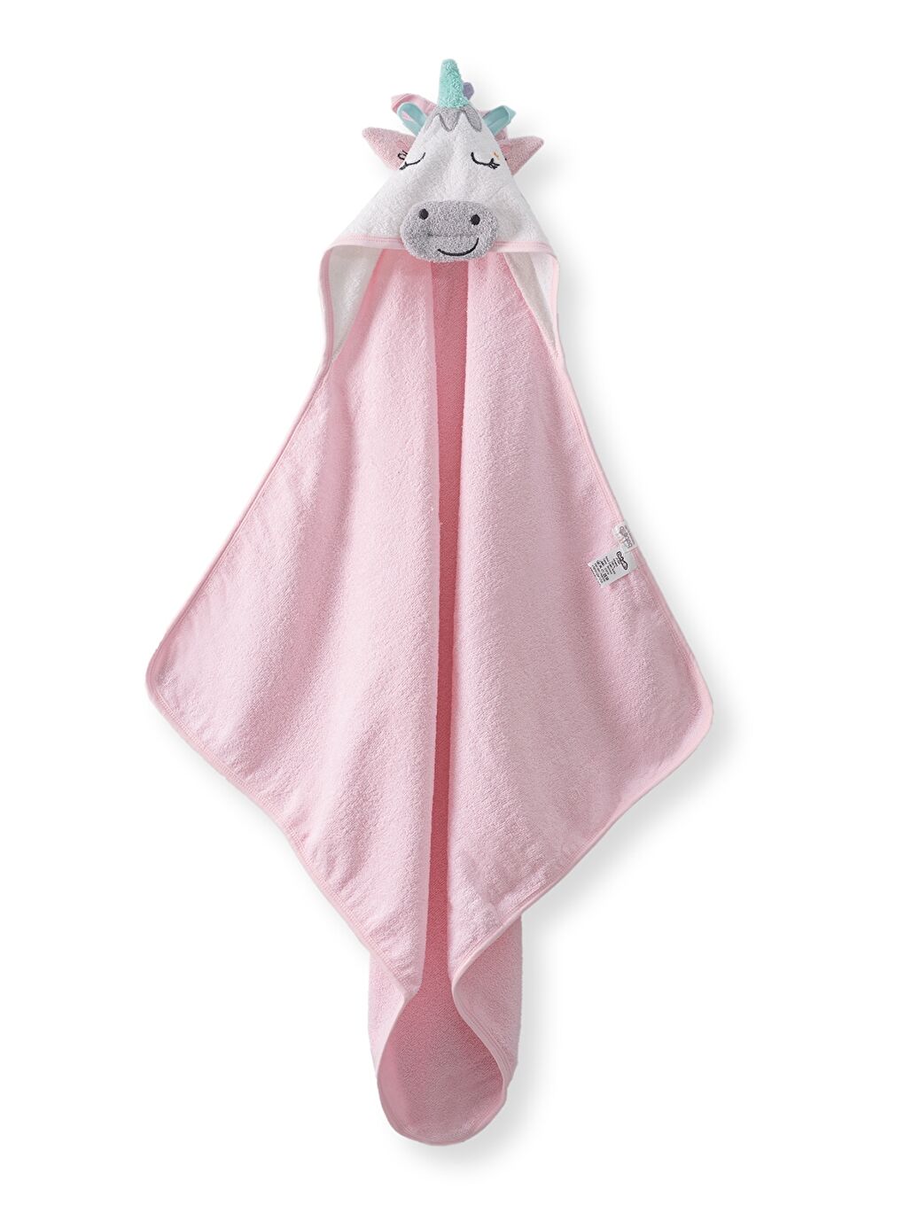 Pembe Kapüşonlu Kız Bebek Havlu Bornoz