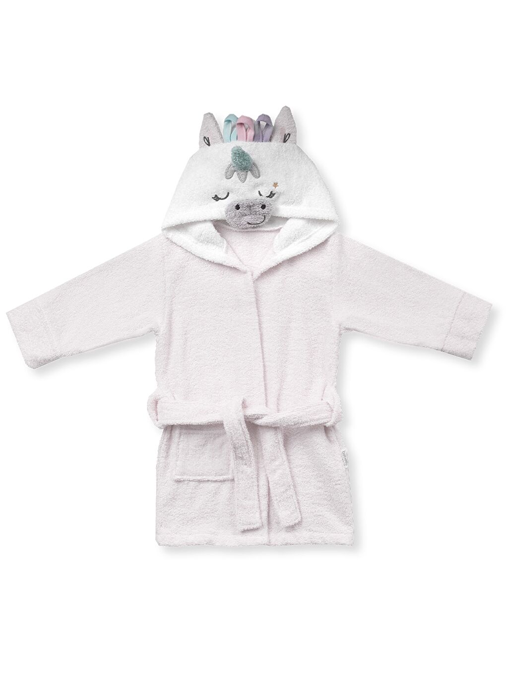 Ekru Kapüşonlu Kız Bebek Bornoz