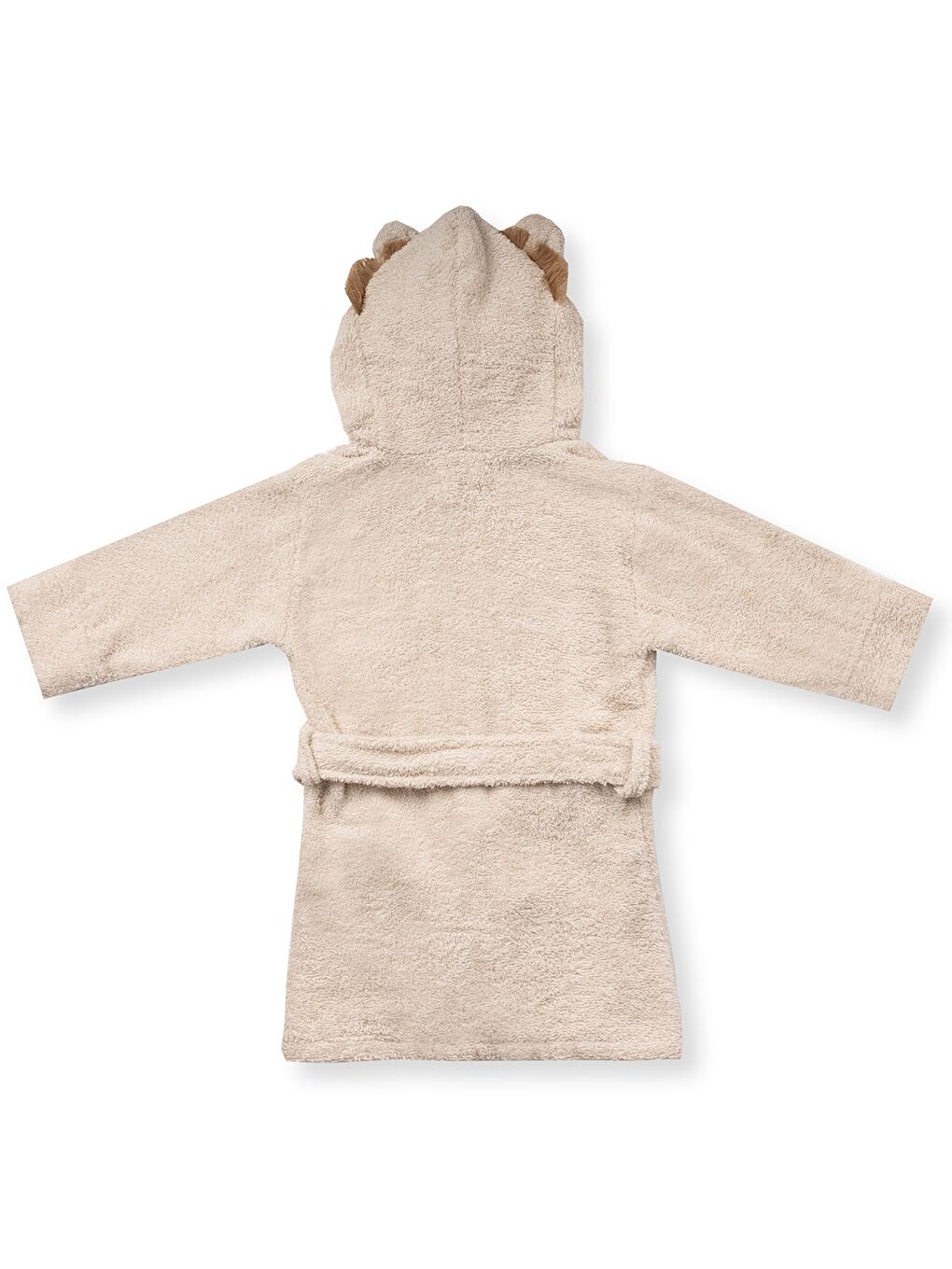 Bej Kapüşonlu Erkek Bebek Bornoz-1