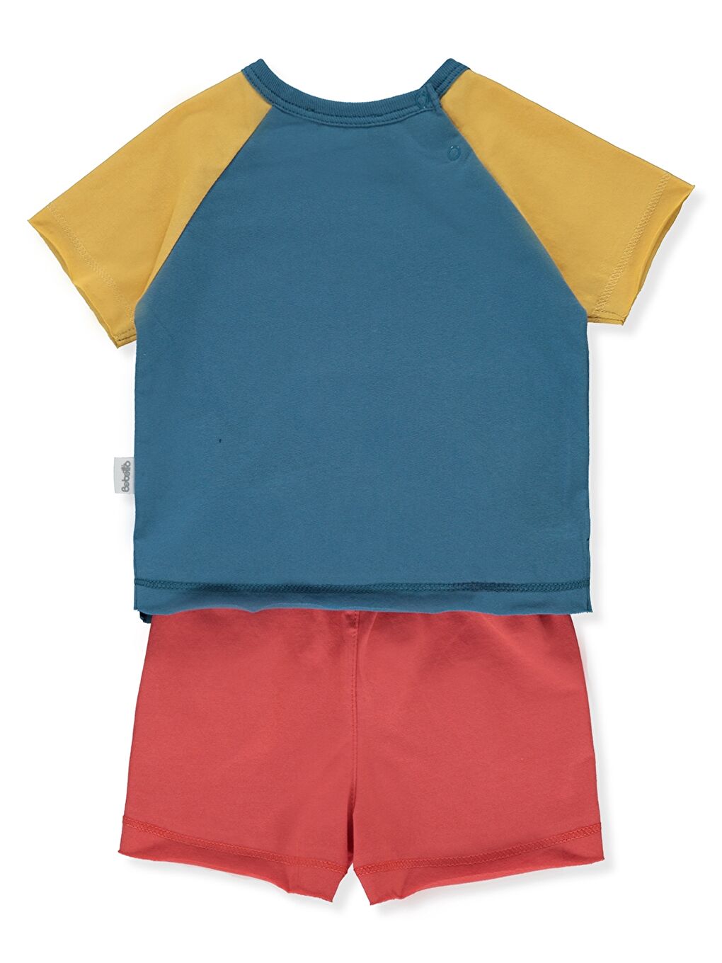 Petrol Bisiklet Yaka Kısa Kollu Erkek Bebek 2'li Takım-1