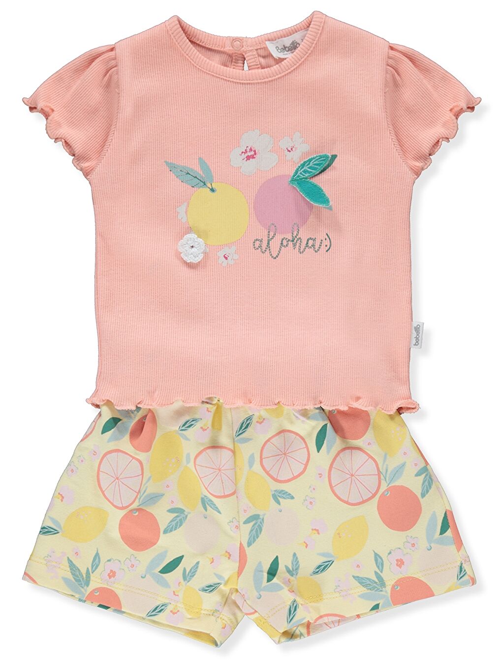 Turuncu Bisiklet Yaka Kız Bebek 2'li Takım