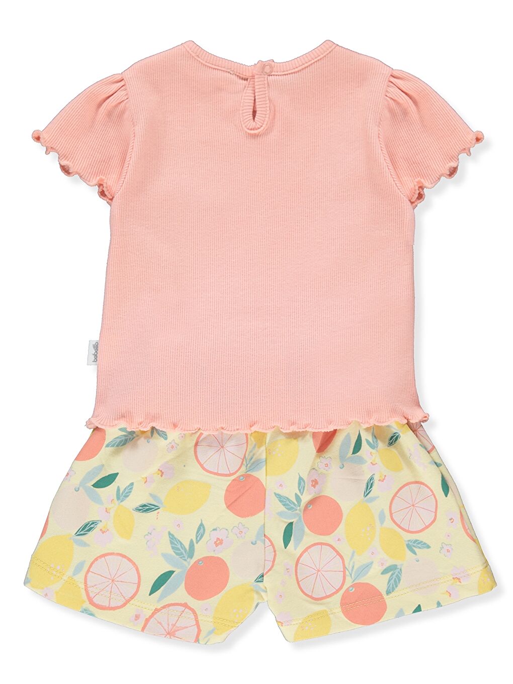 Turuncu Bisiklet Yaka Kız Bebek 2'li Takım-1