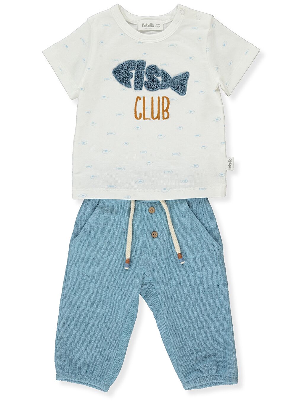 Mavi Bisiklet Yaka Erkek Bebek 2'li Takım