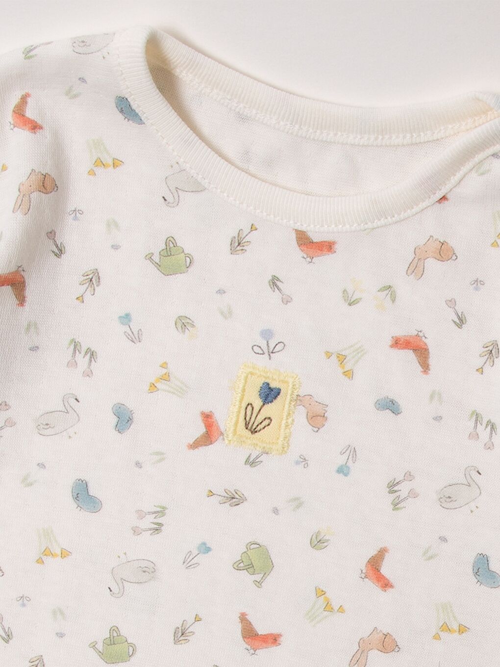 Ekru Bisiklet Yaka Kız Bebek Çıtçıtlı Bodysuit-2