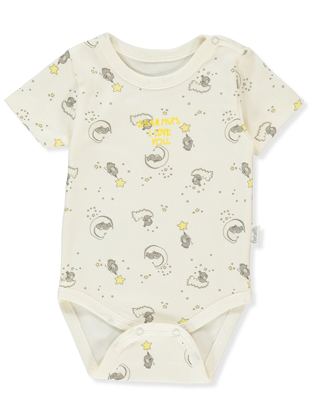 Sarı Bisiklet Yaka Erkek Bebek Çıtçıtlı Body