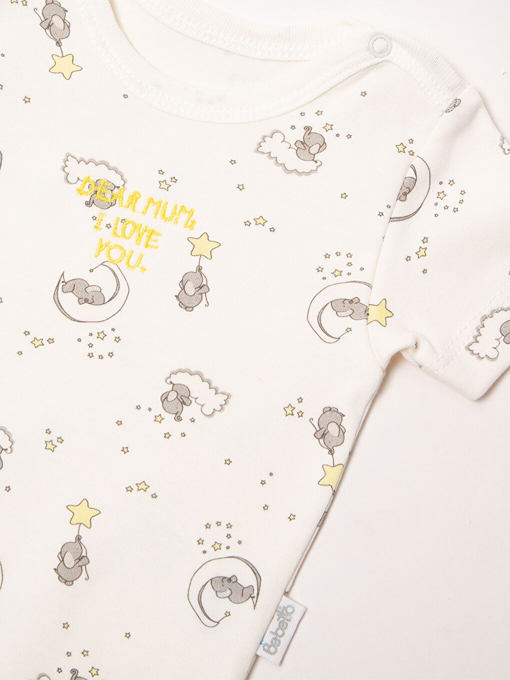 Sarı Bisiklet Yaka Erkek Bebek Çıtçıtlı Body-1