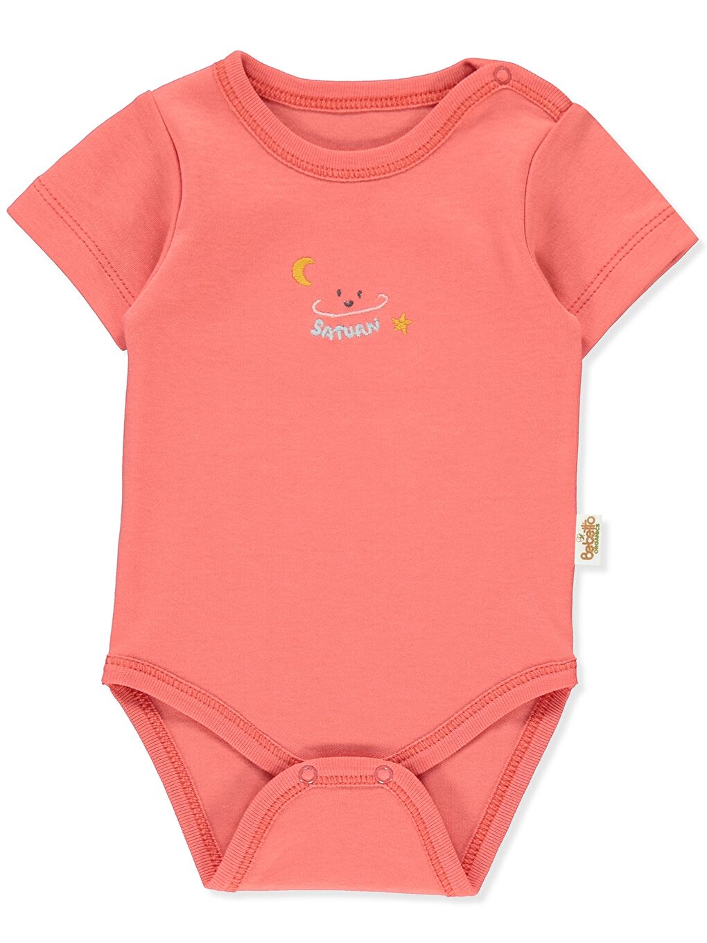 Kırmızı Bisiklet Yaka Unisex Bebek Çıtçıtlı Body