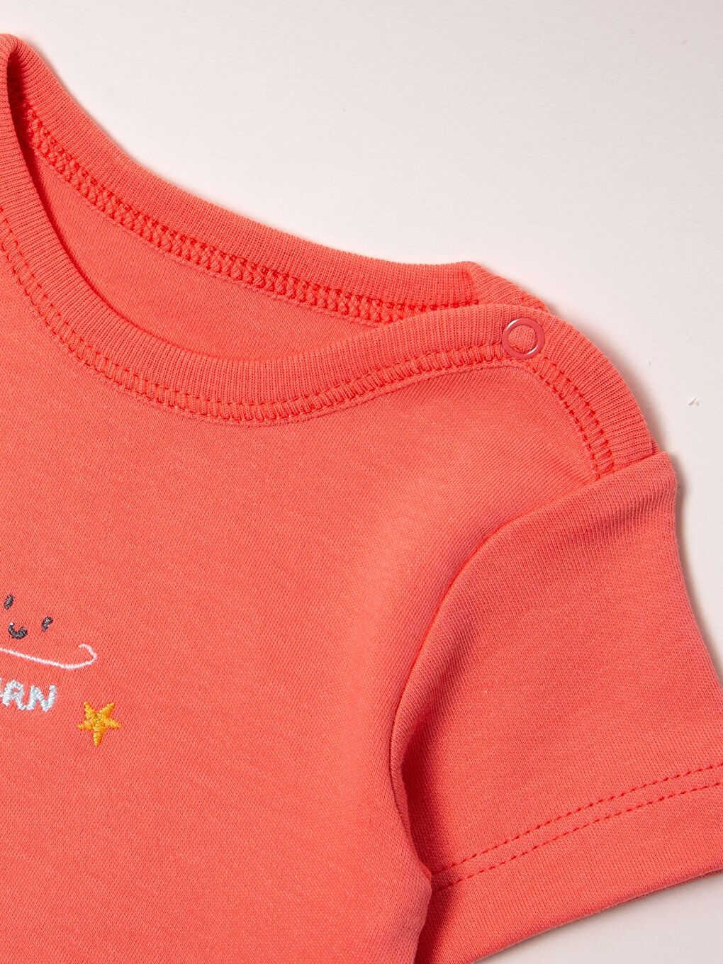 Kırmızı Bisiklet Yaka Unisex Bebek Çıtçıtlı Body-2