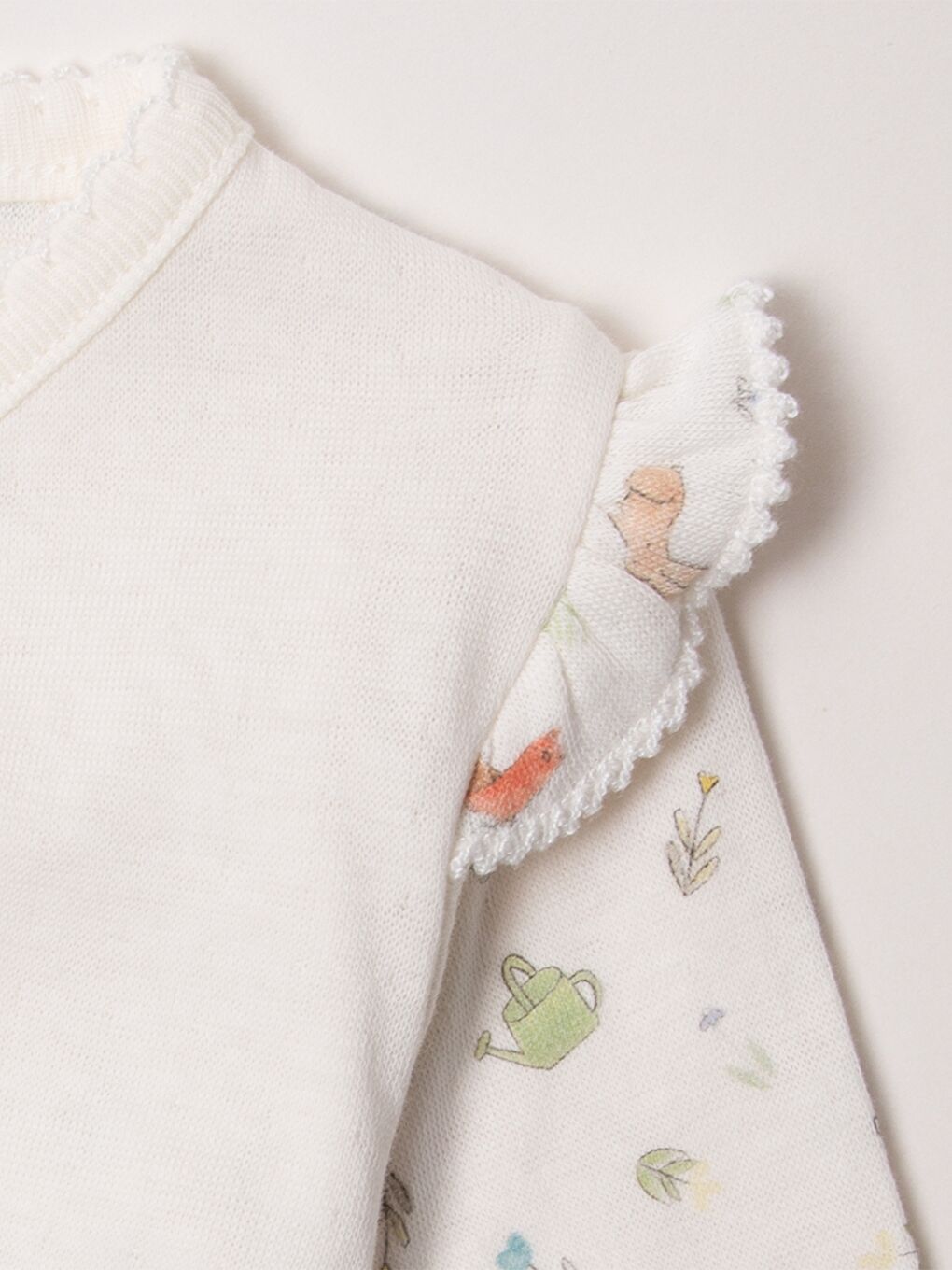 Sarı V Yaka Desenli Kız Bebek Takım-2