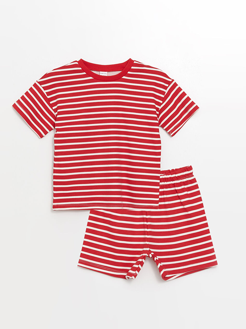 Kırmızı Bisiklet Yaka Erkek Bebek Tişört ve Şort 2'li