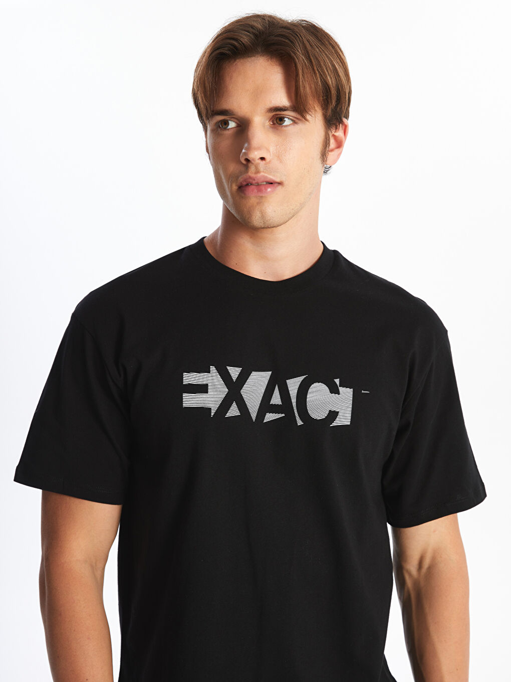 Crew Neck Short Sleeve Printed Combed Cotton Men's T-shirt -S4M951Z8-CVL